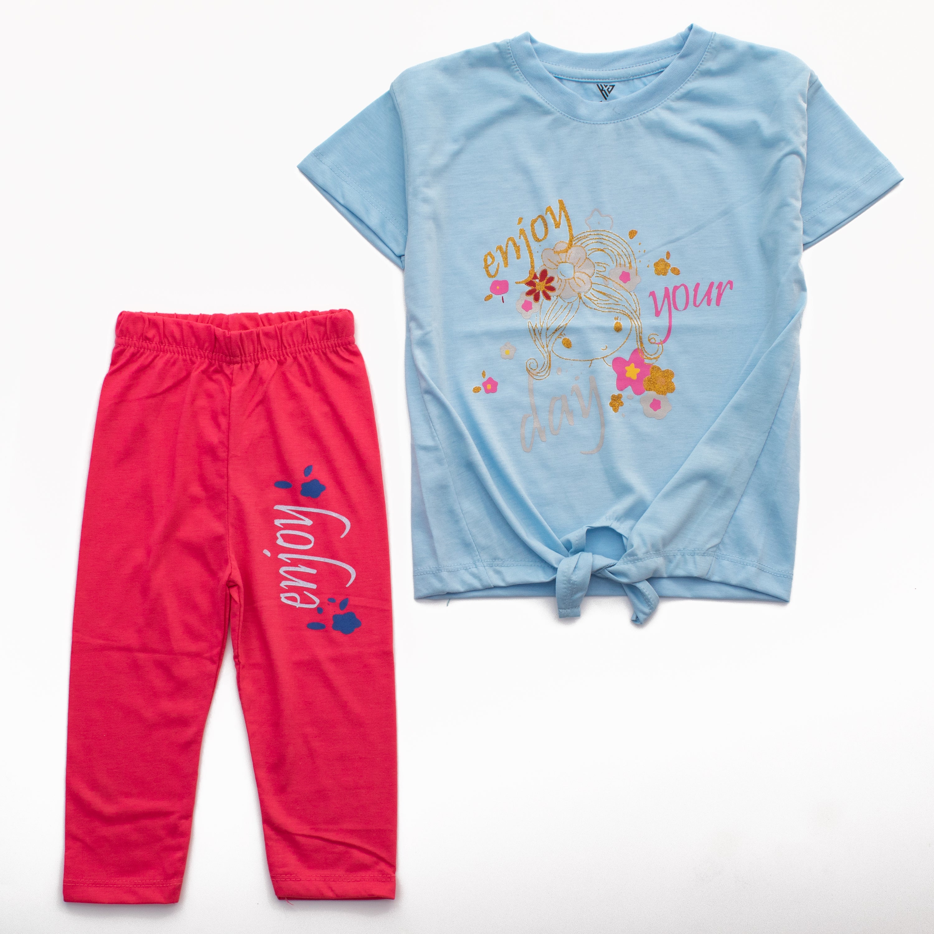 Girls Half Sleeves 2 Piece Suit-(your)