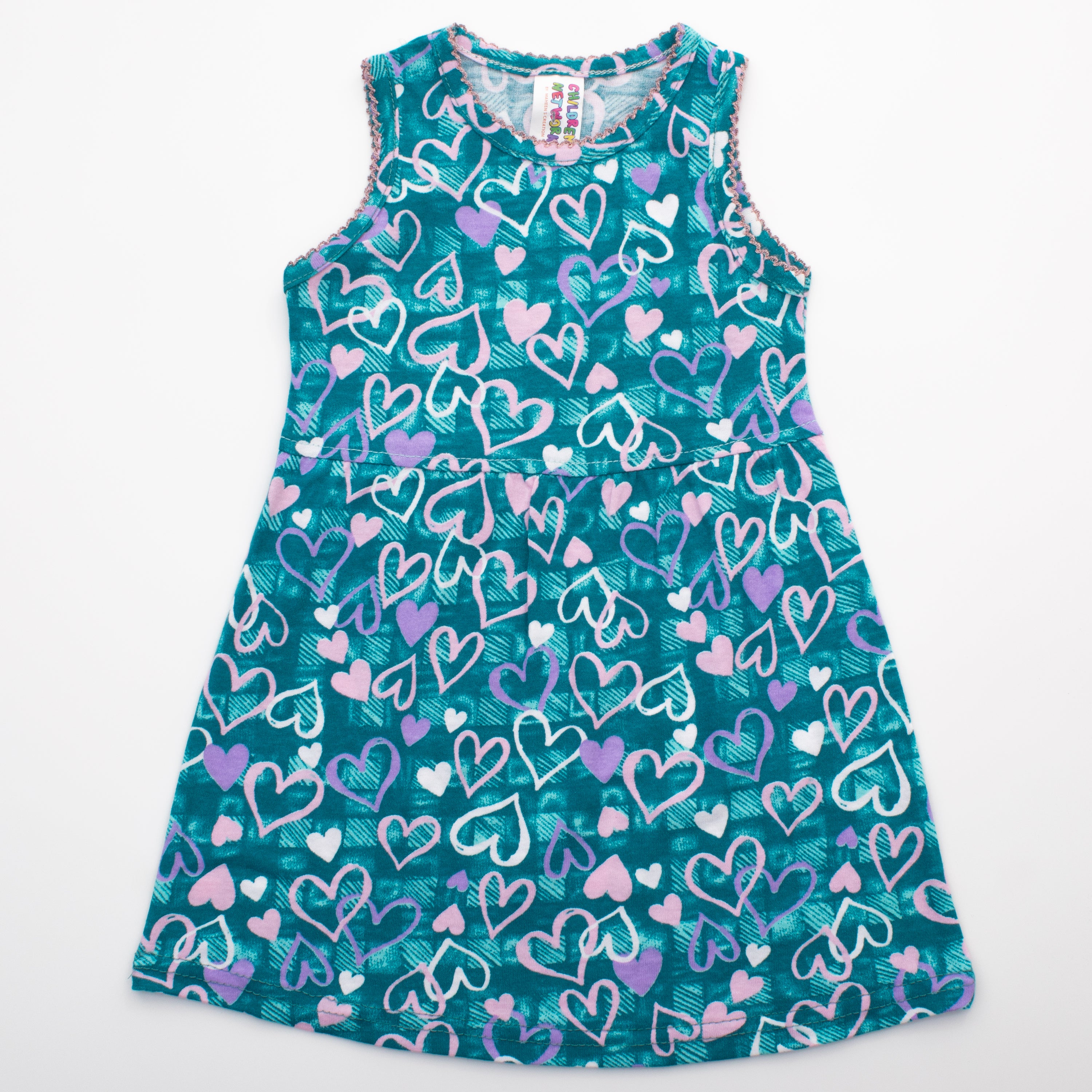 Girls Printed Frock Color S-Green Code-B