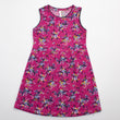Girls Printed Frock Color Dark-Pink Code-B