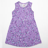 Girls Printed Frock Color Light-Purple Code-B