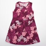 Girls Printed Frock Color L-Maroon Code-B