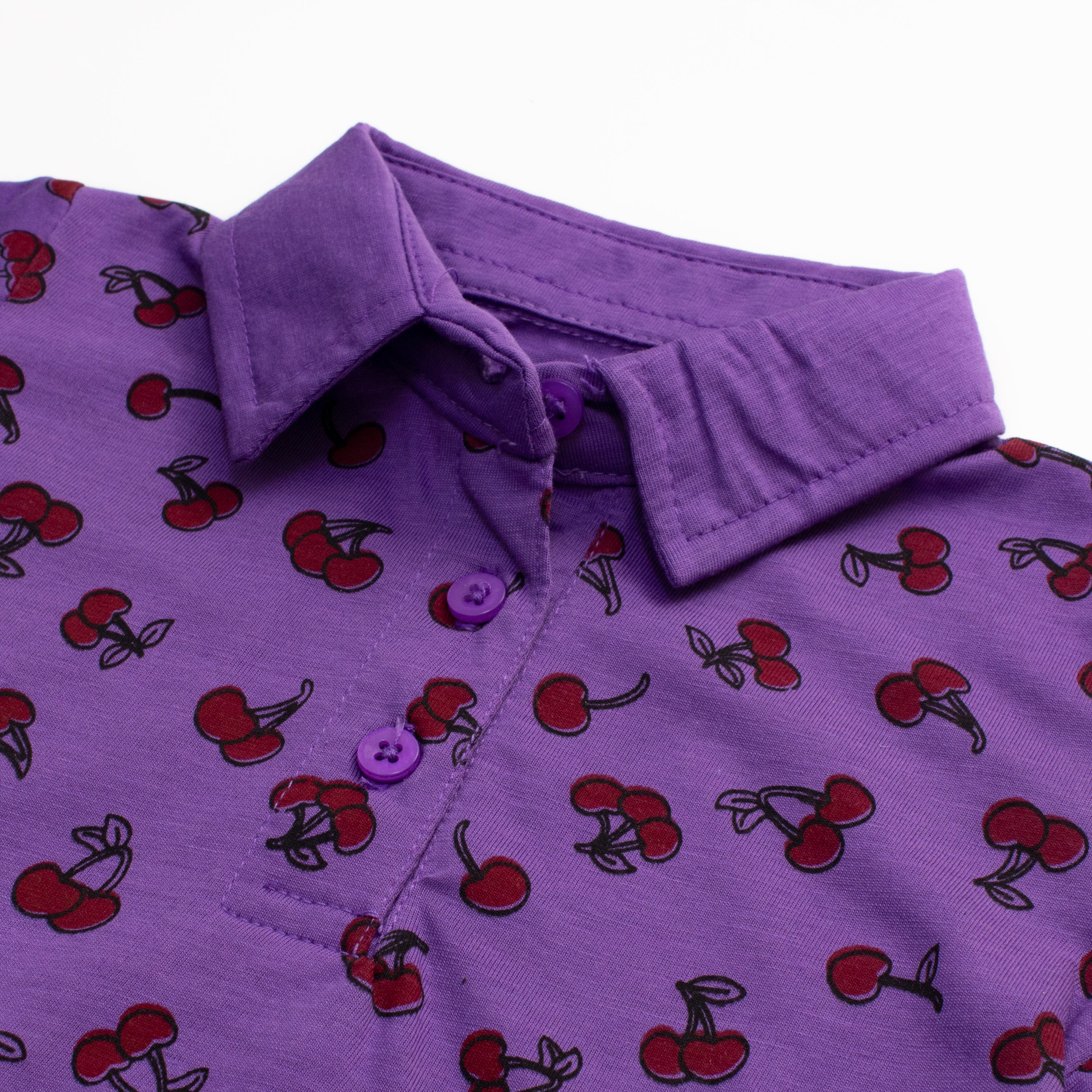 Girls Half Sleeve Printed Top ( Cherry )