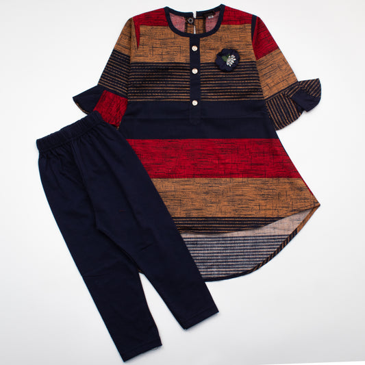 Girls Half Sleeves 2 Piece Suit Code-CH
