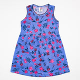 Girls Printed Frock Color Blue Code-C