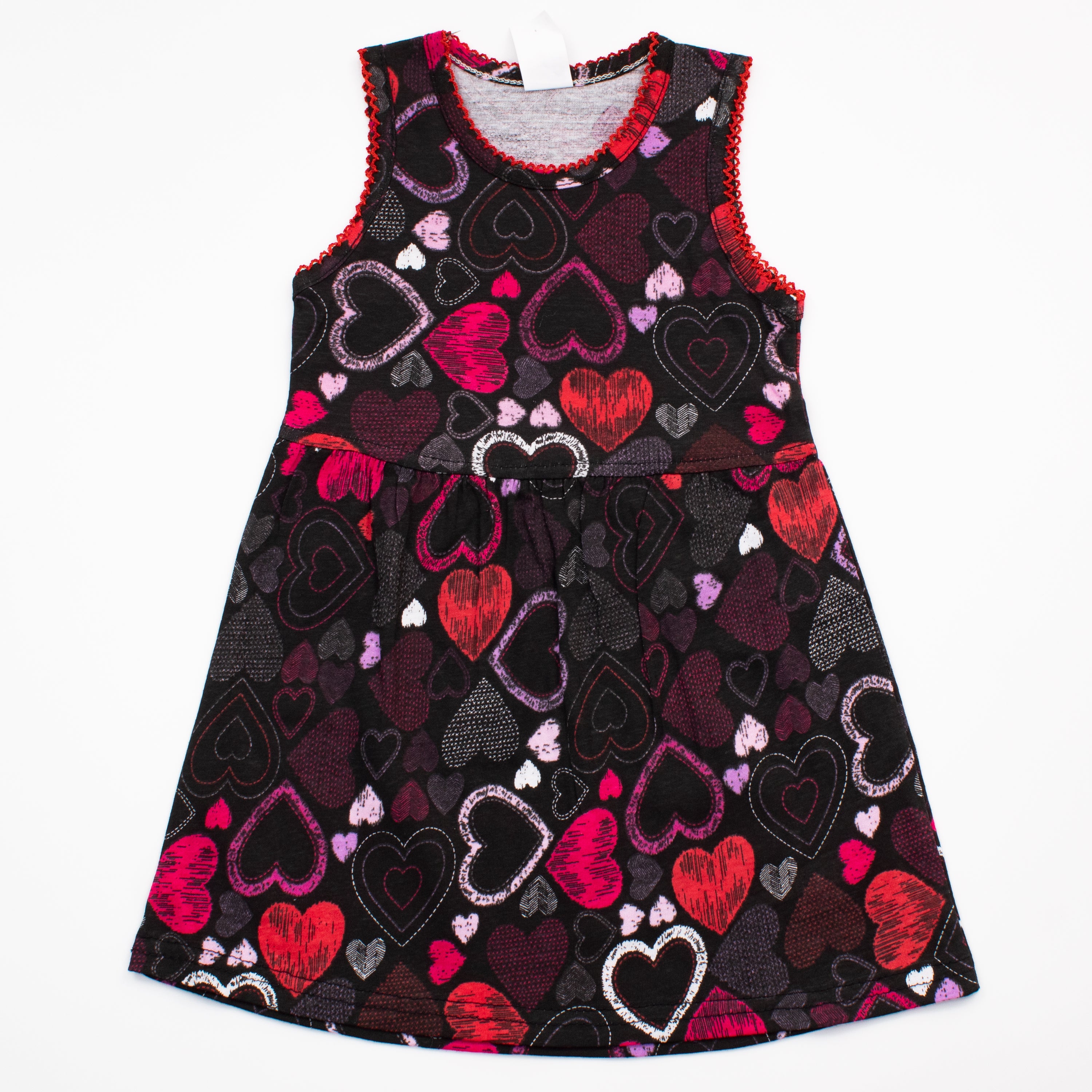 Girls Printed Frock Color Black Code-C