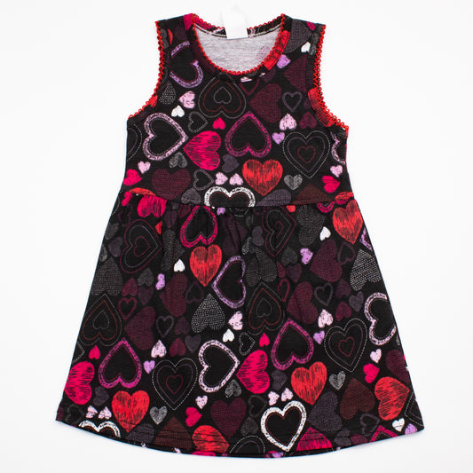 Girls Printed Frock Color Black Code-C