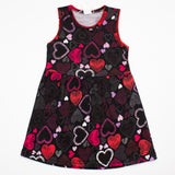 Girls Printed Frock Color Black Code-C