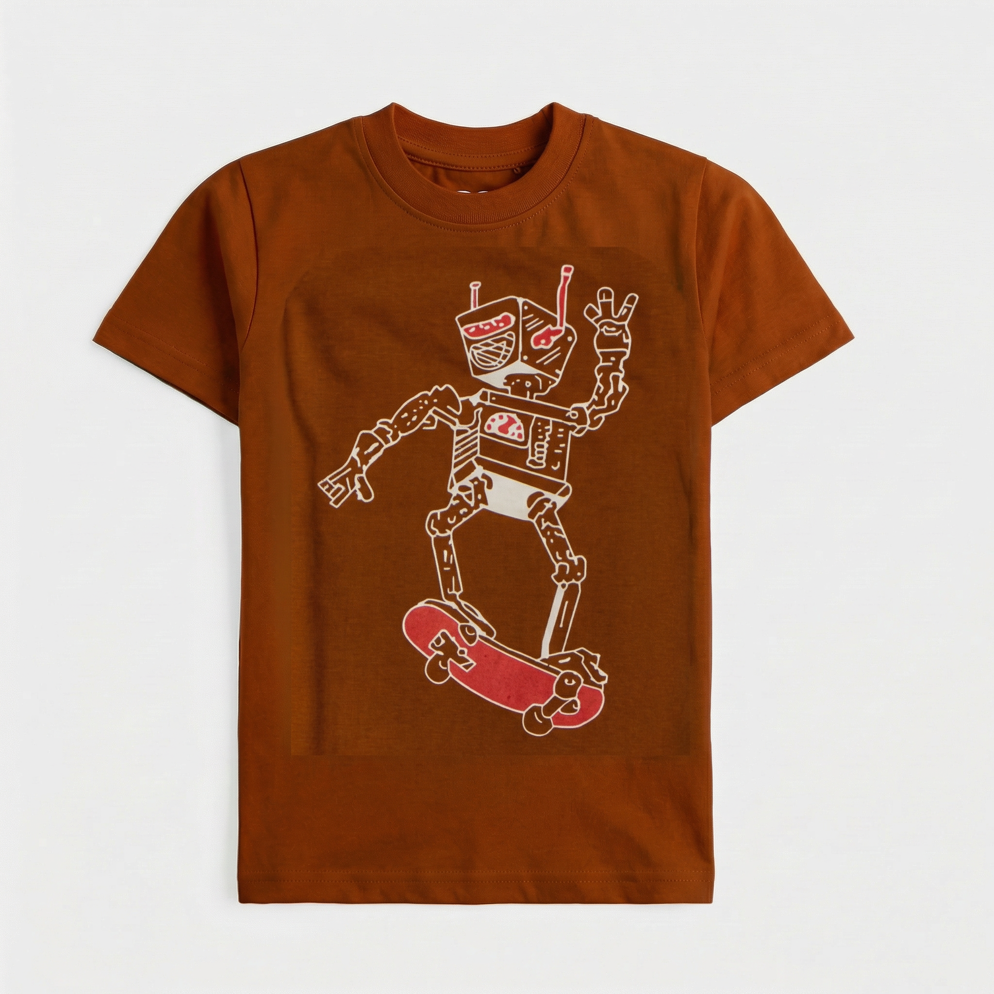 Boys Half Sleeves-Printed T-Shirt (Robot)
