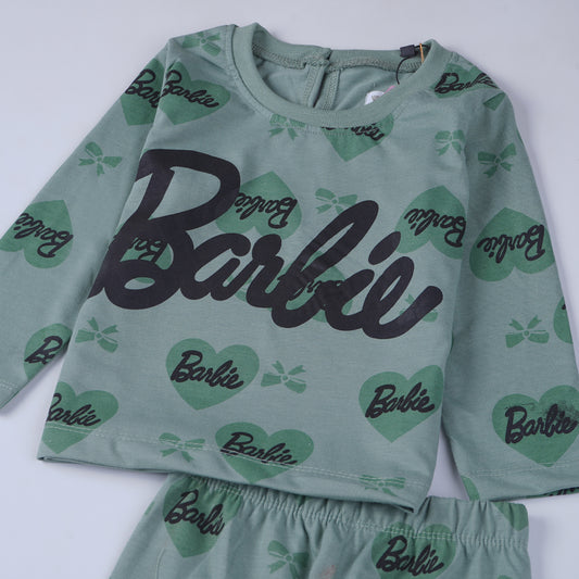 Girls Printed Full Sleeve Suit (Barbie)