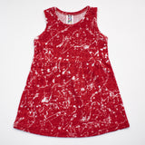 Girls Printed Frock Color Red Code-C