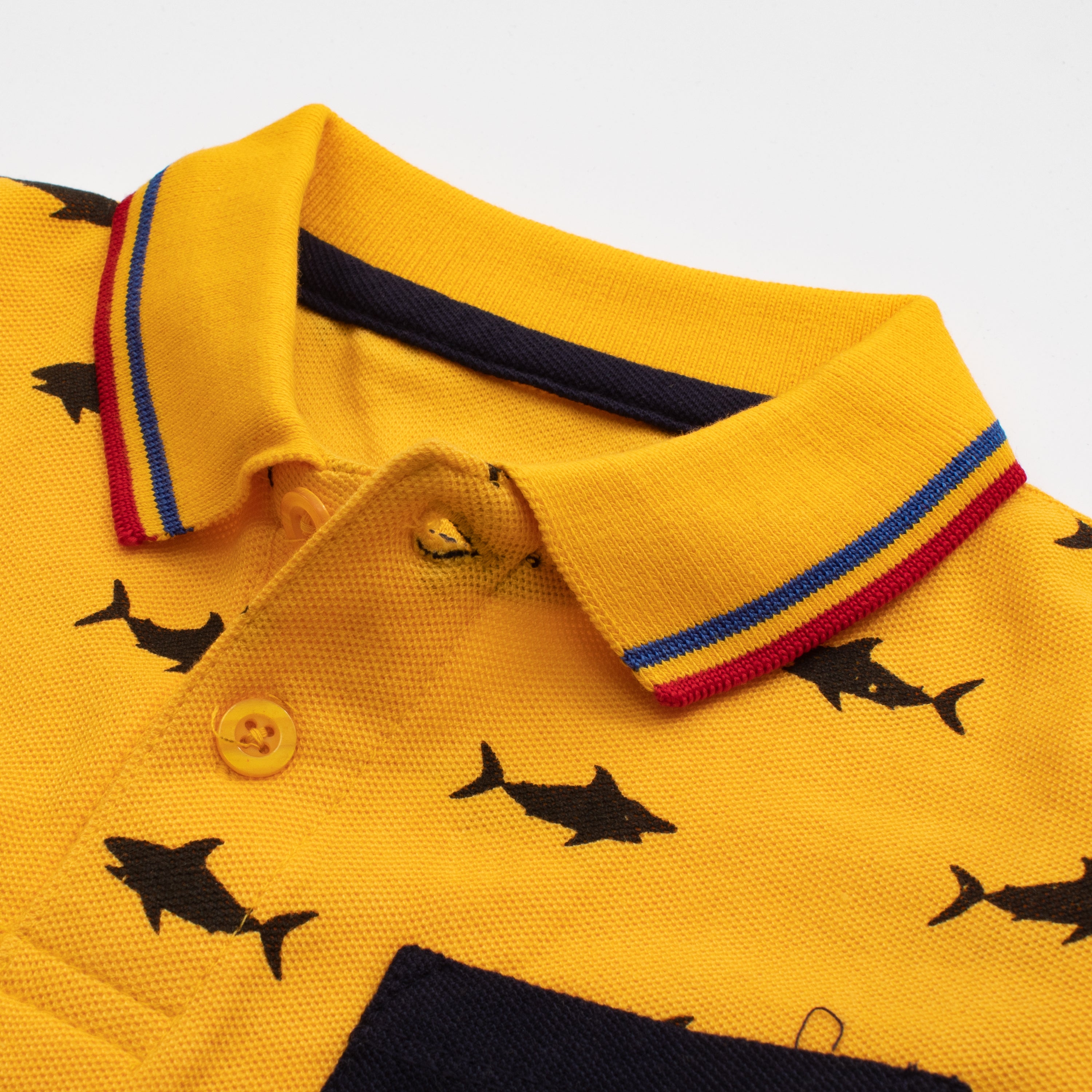 Boys Half Sleeves Polo T-Shirt (Fish)