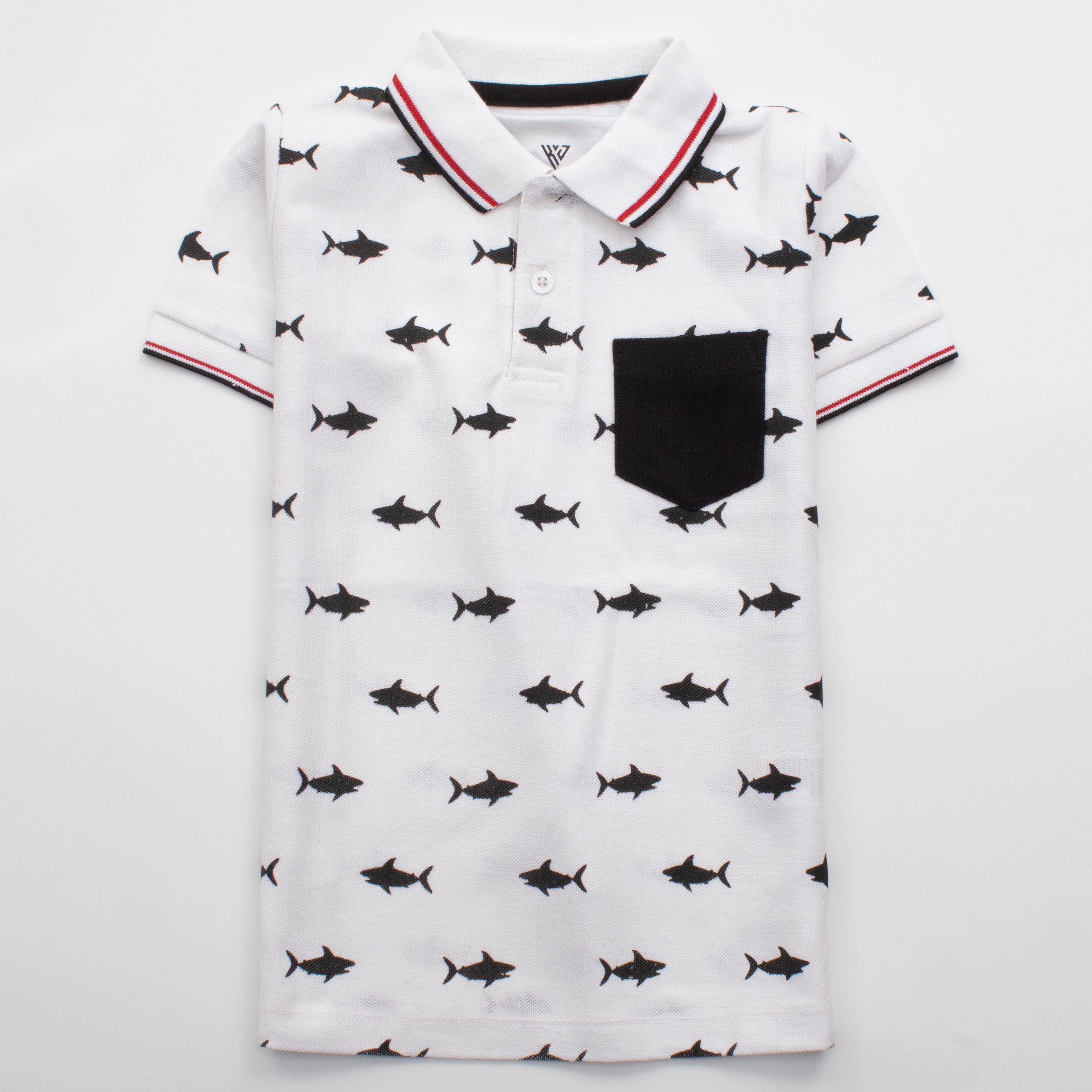 Boys Half Sleeves Polo T-Shirt (Fish)