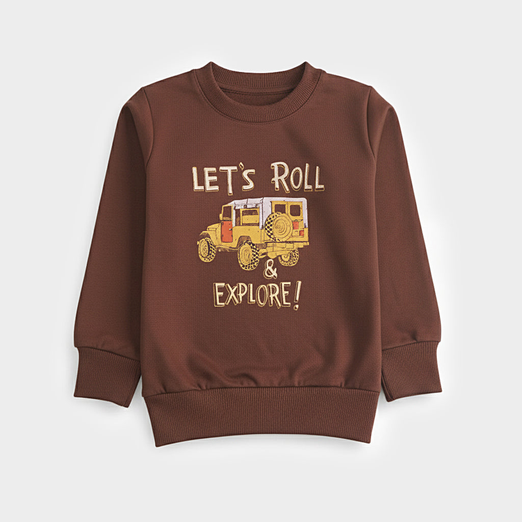 Boys Printed Full Sleeve Sweat T-Shirt (let's-Roll)