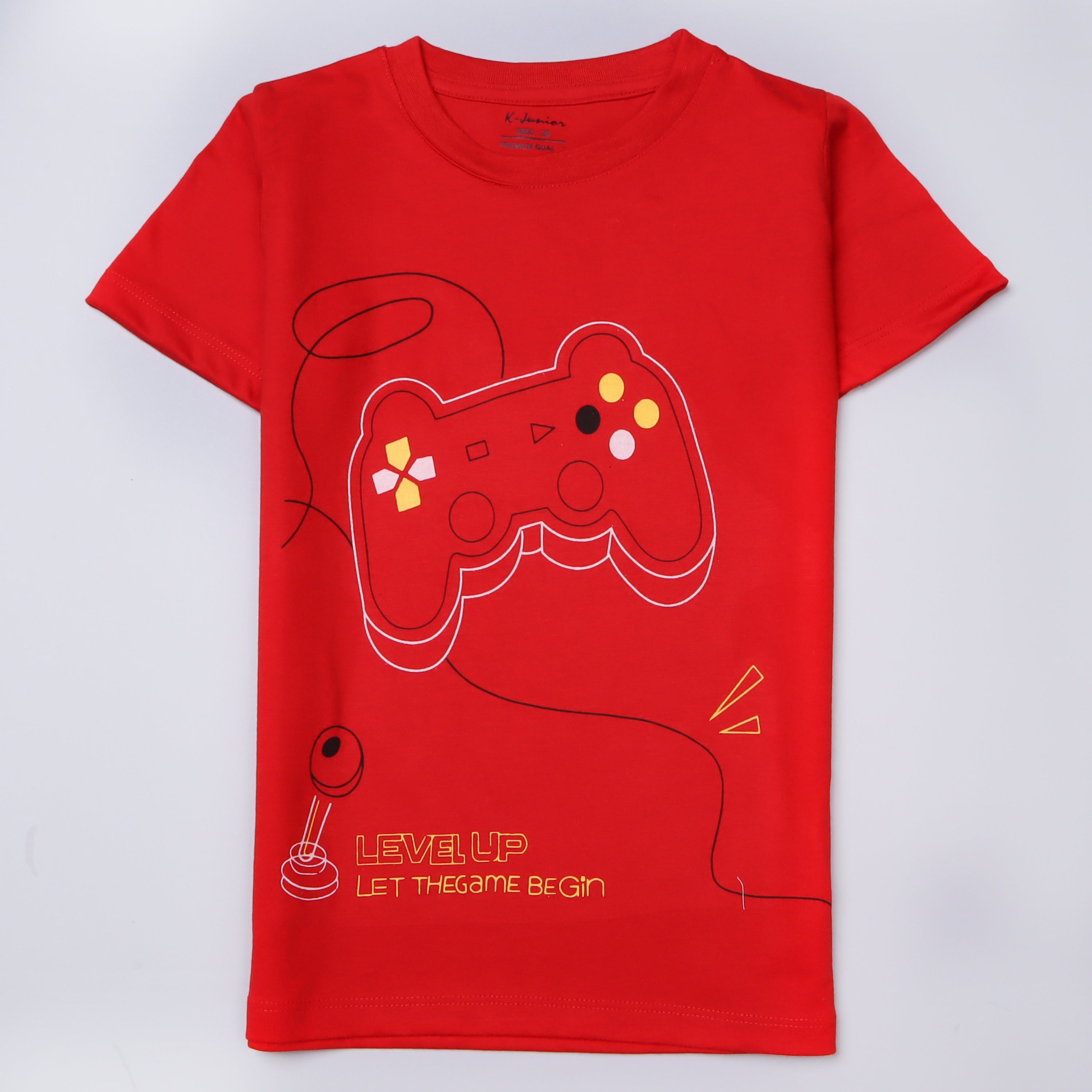Infant Boys Half Sleeves-Printed T-Shirt (Level Up)