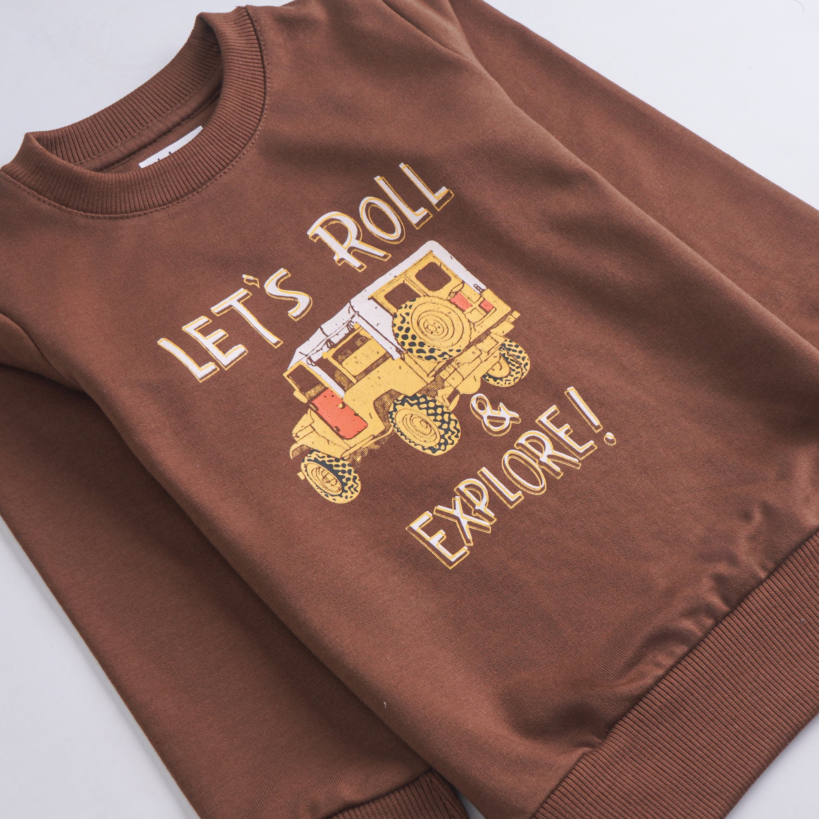 Boys Printed Full Sleeve Sweat T-Shirt (let's-Roll)