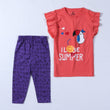 Girls Half Sleeves 2 Piece Suit  (Love Summer)