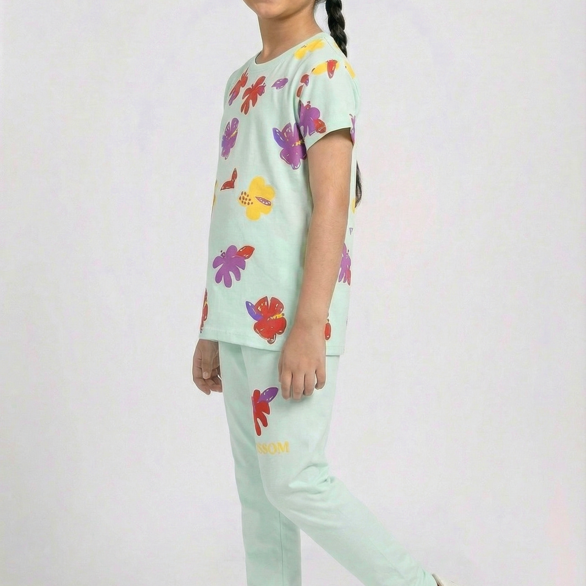 Girls 2 Piece Set (Printed Butterfly)
