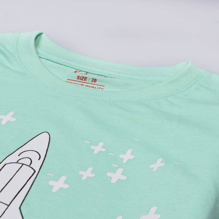 Infant Boys Half Sleeves-Printed T-Shirt (Nasa)