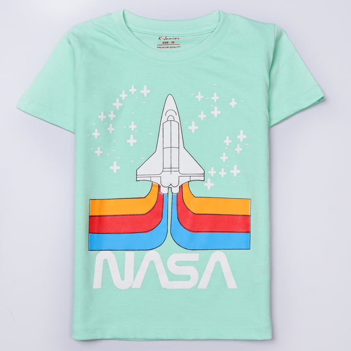 Infant Boys Half Sleeves-Printed T-Shirt (Nasa)
