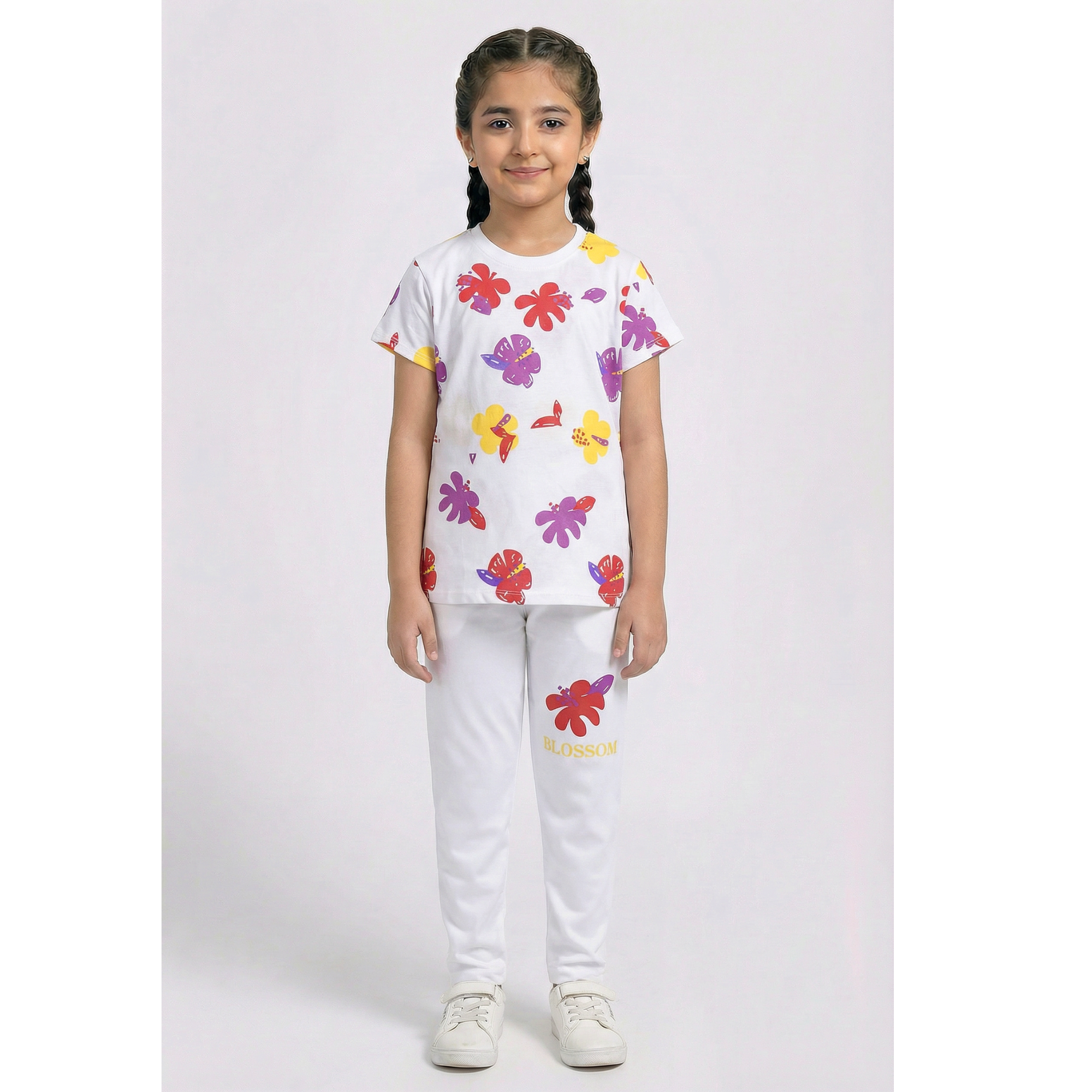 Girls 2 Piece Set (Printed Butterfly)
