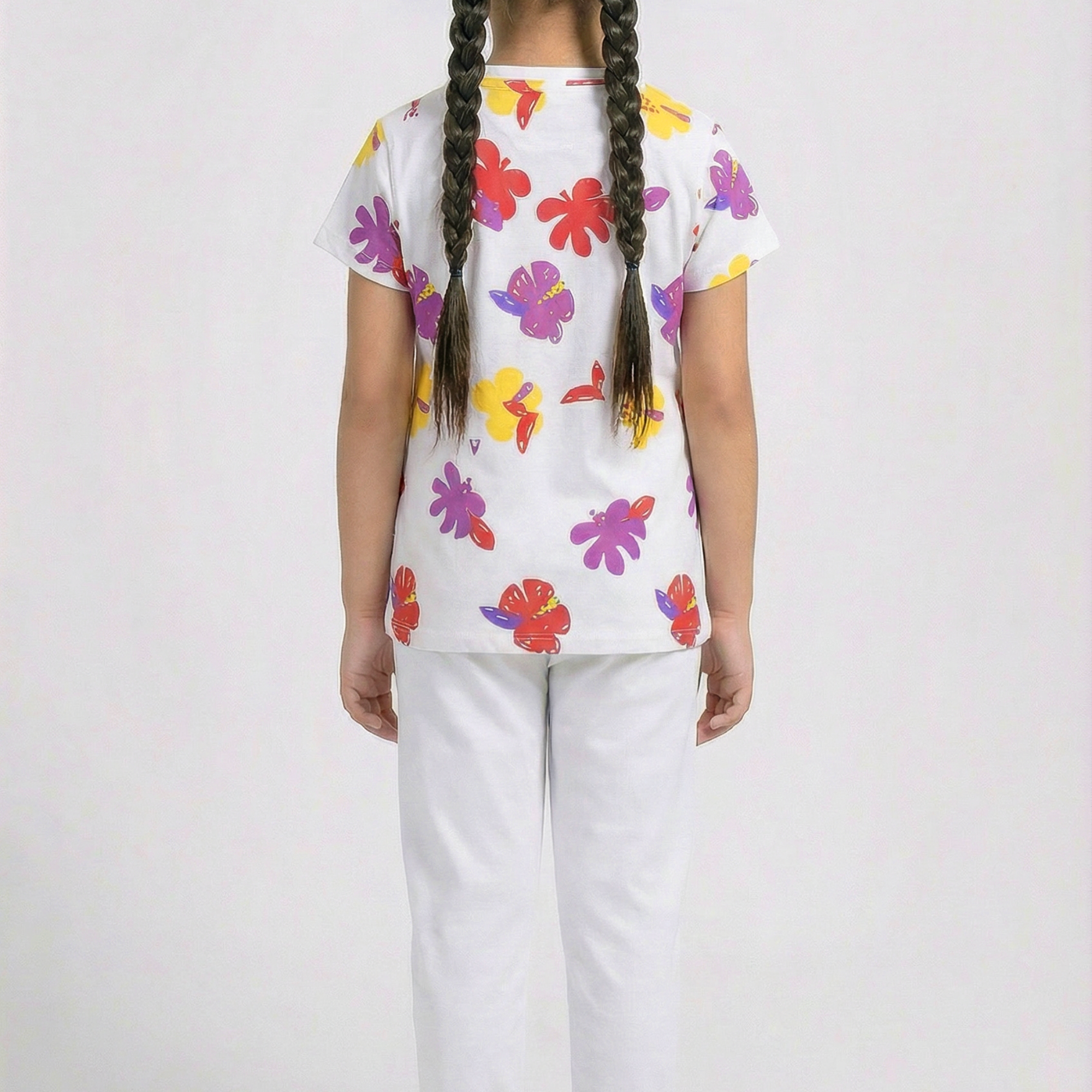 Girls 2 Piece Set (Printed Butterfly)