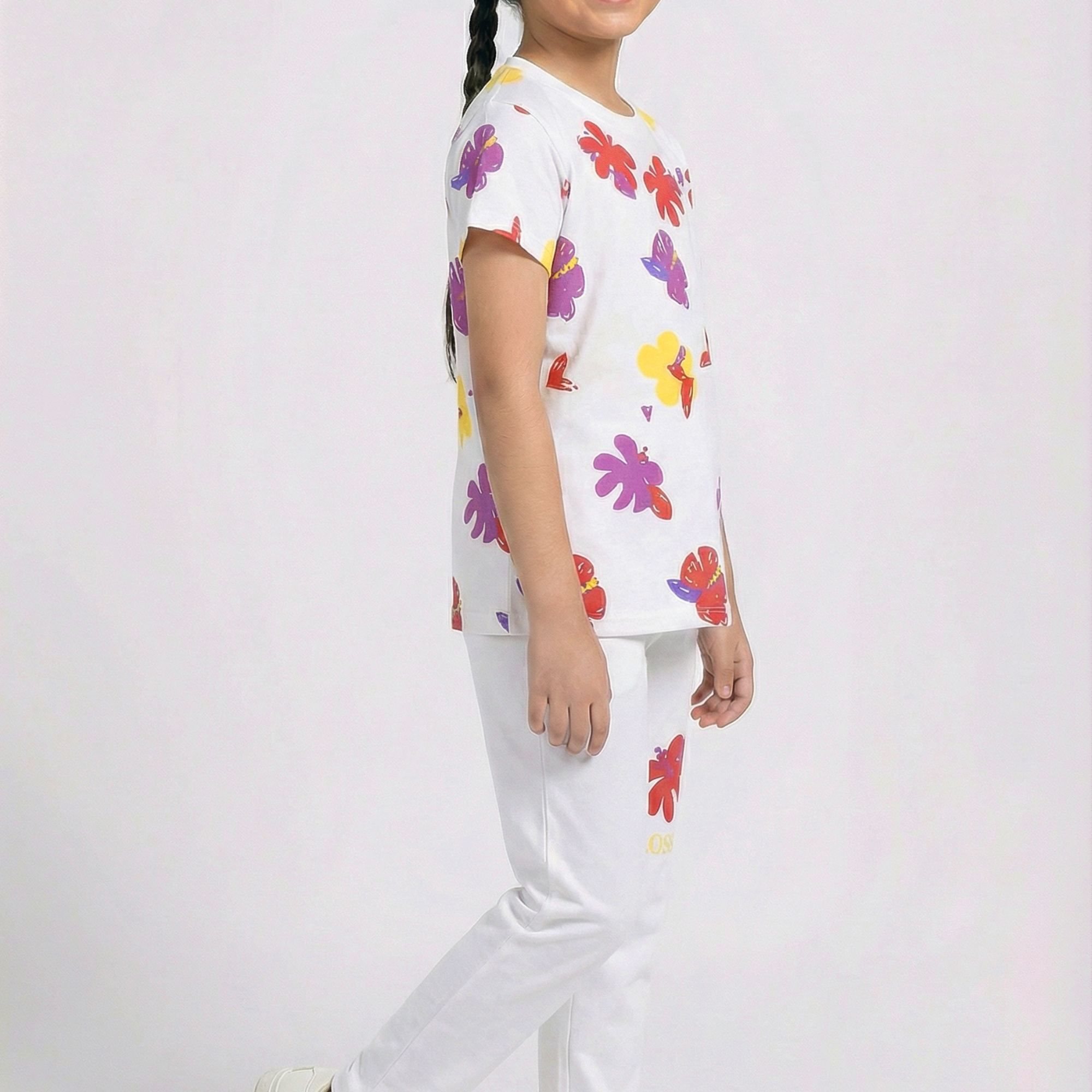Girls 2 Piece Set (Printed Butterfly)
