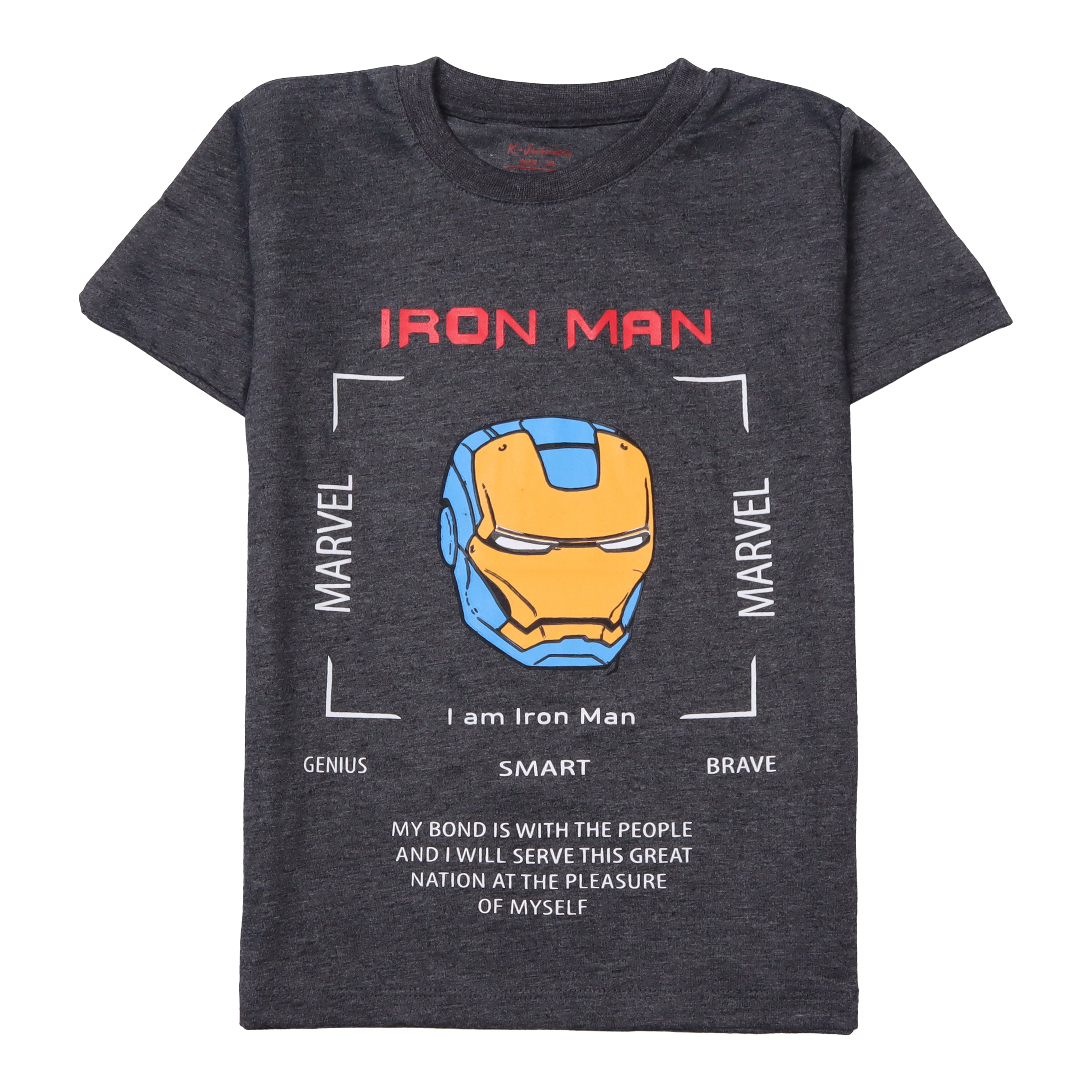 Infant Boys Half Sleeves-Printed T-Shirt (ironman)