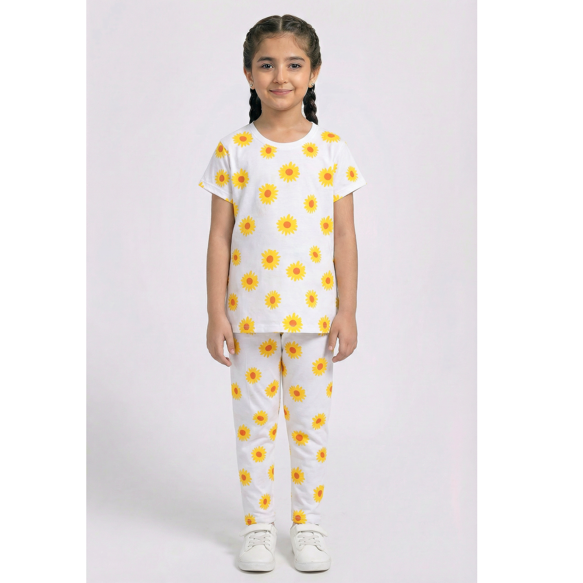 Girls 2 Piece Set (Printed Sunflower)