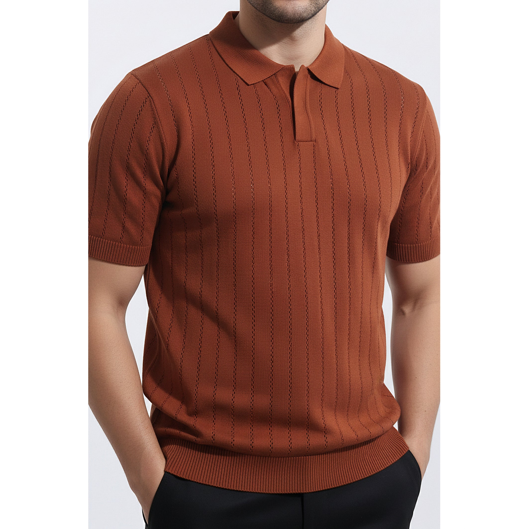 Mens Knitted Polo