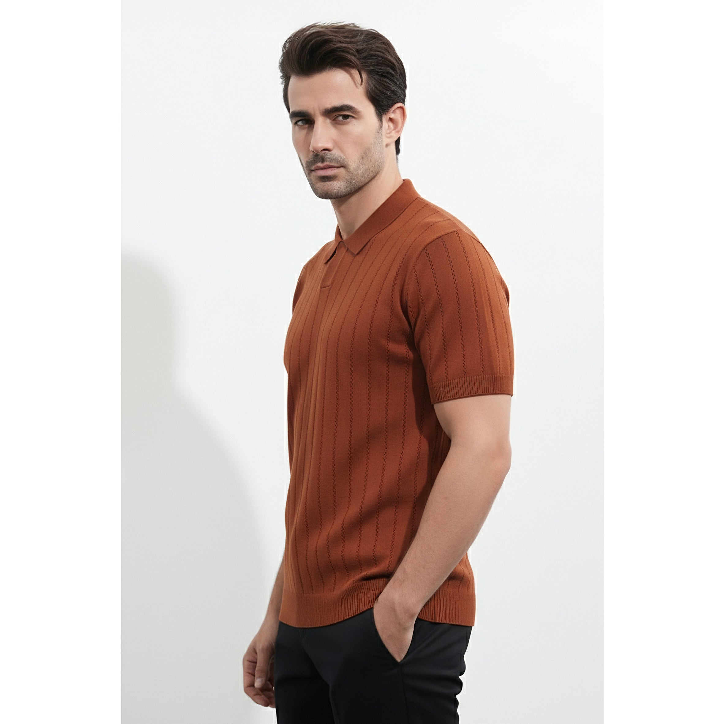 Mens Knitted Polo