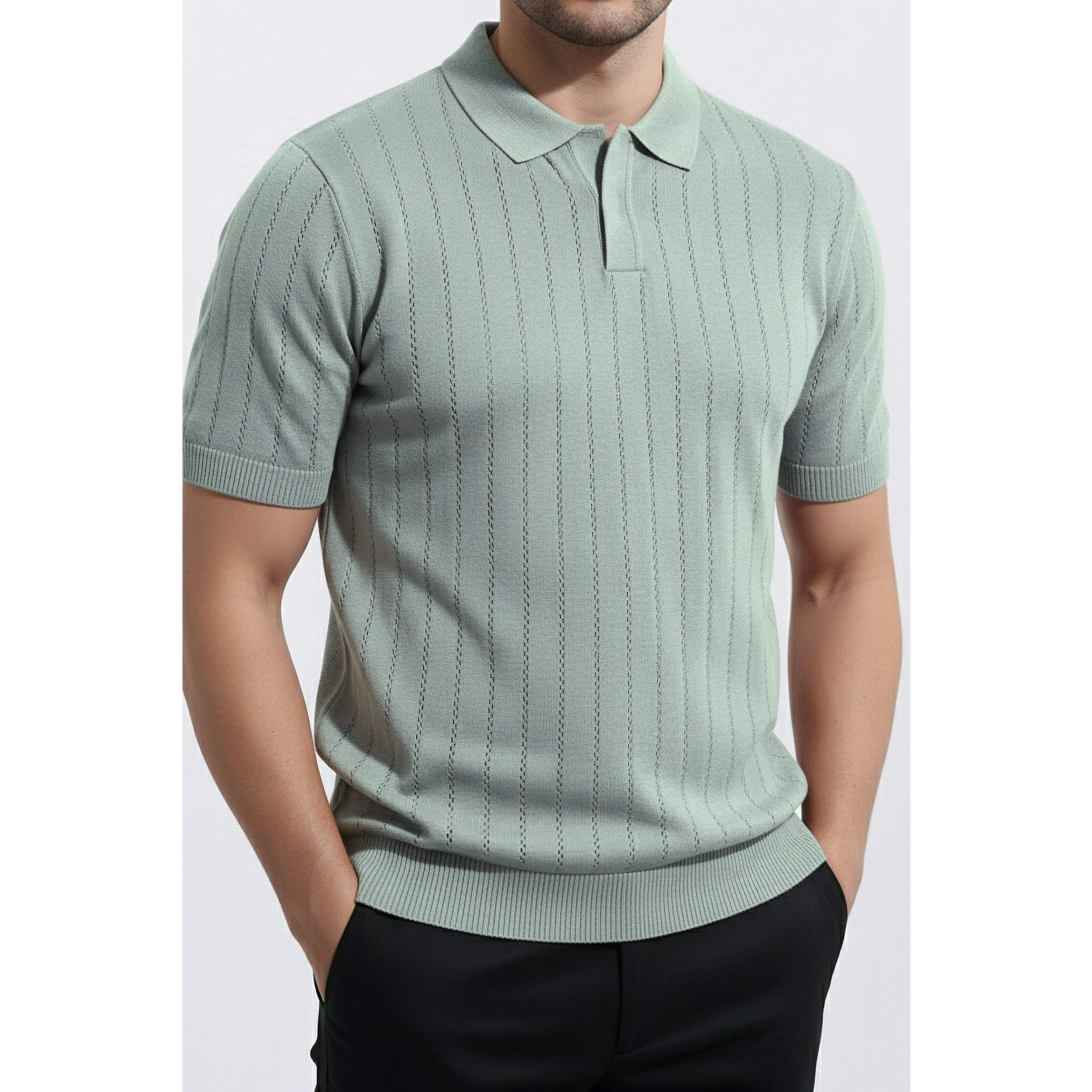 Mens Knitted Polo