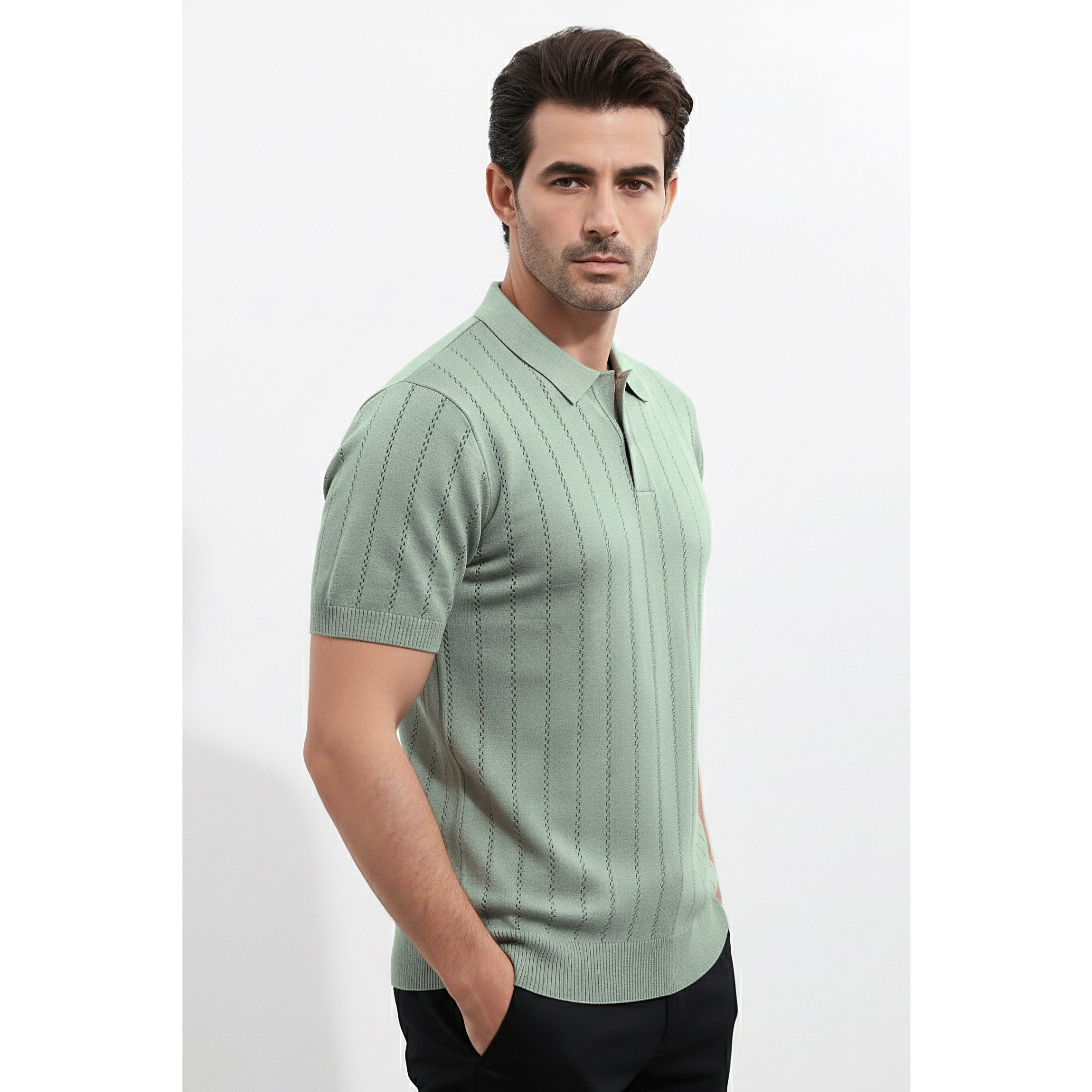 Mens Knitted Polo