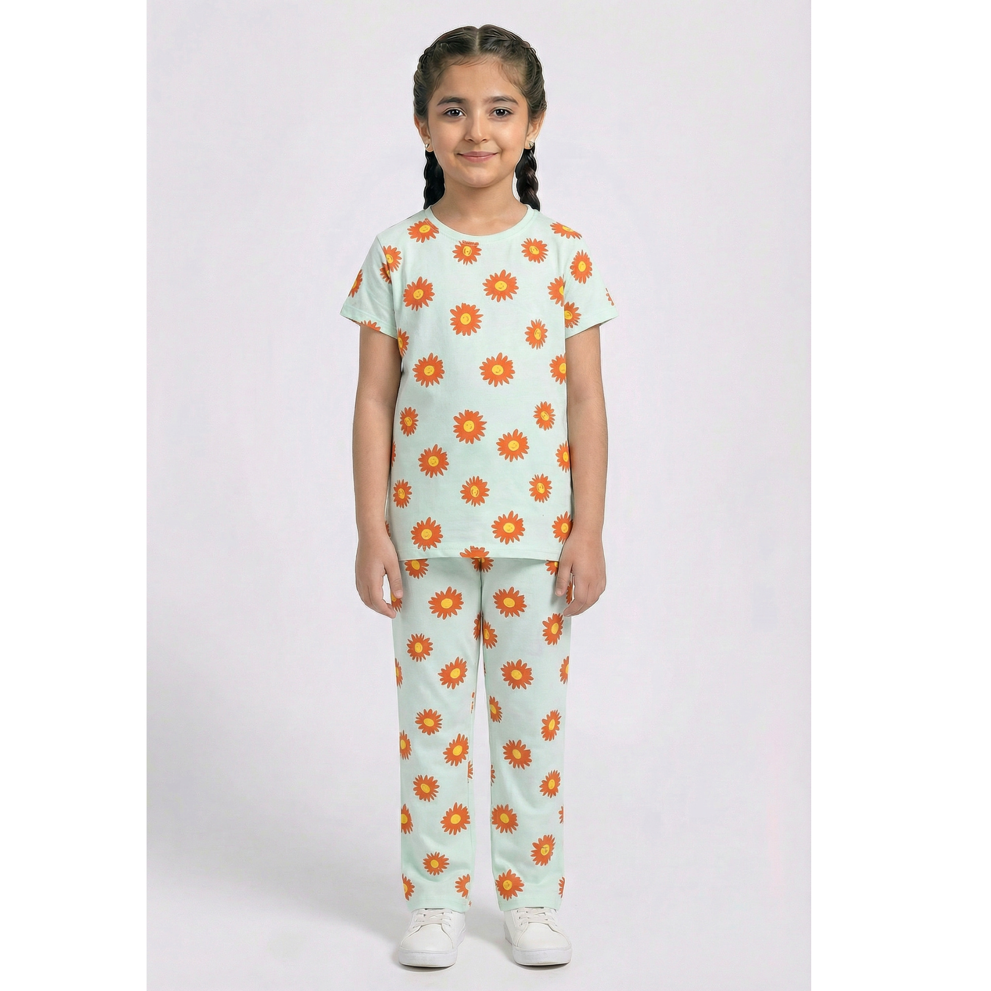 Girls 2 Piece Set (Printed Sunflower)