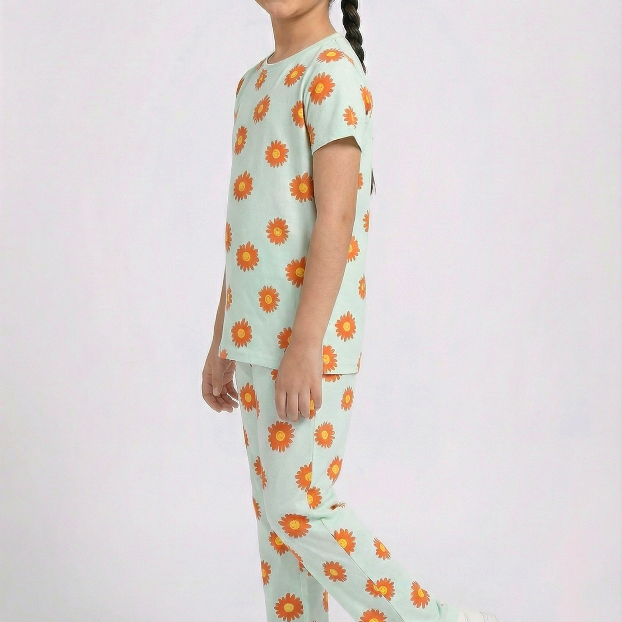 Girls 2 Piece Set (Printed Sunflower)