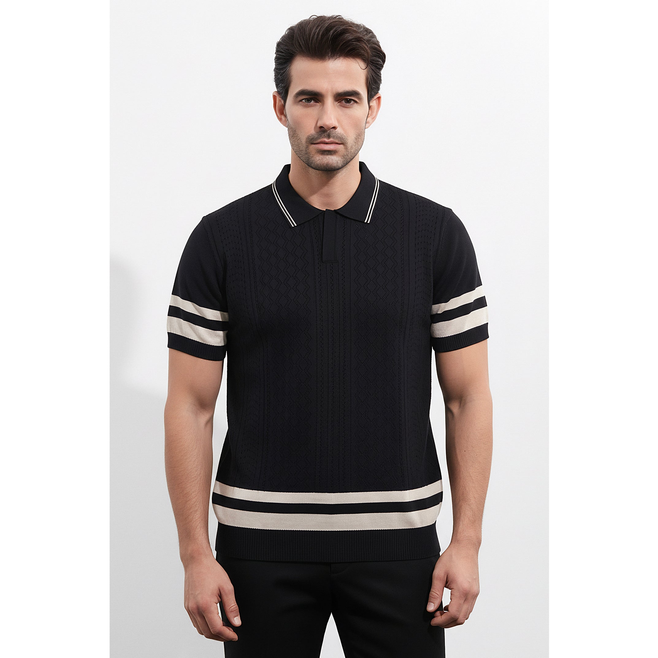 Mens Knitted Polo