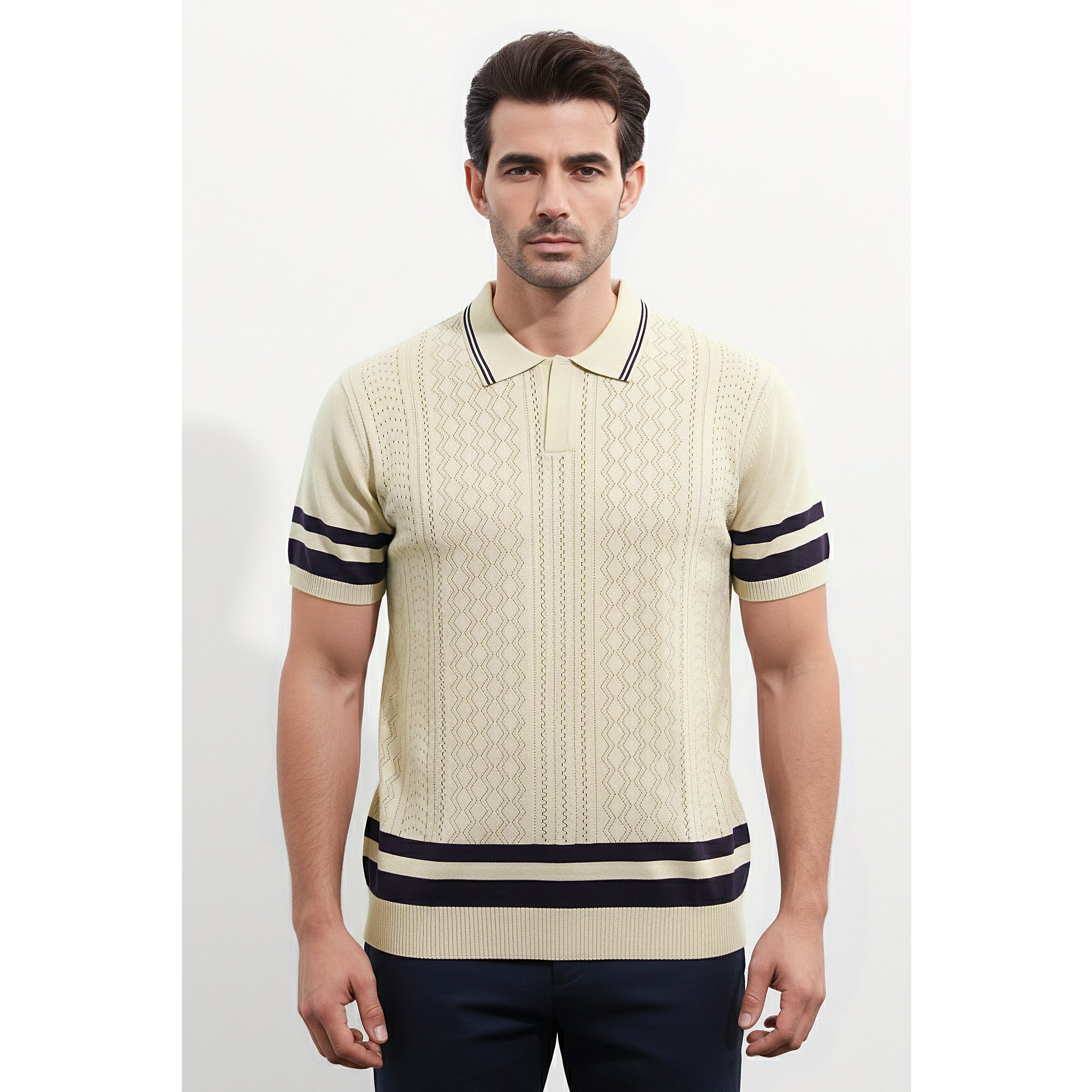Mens Knitted Polo