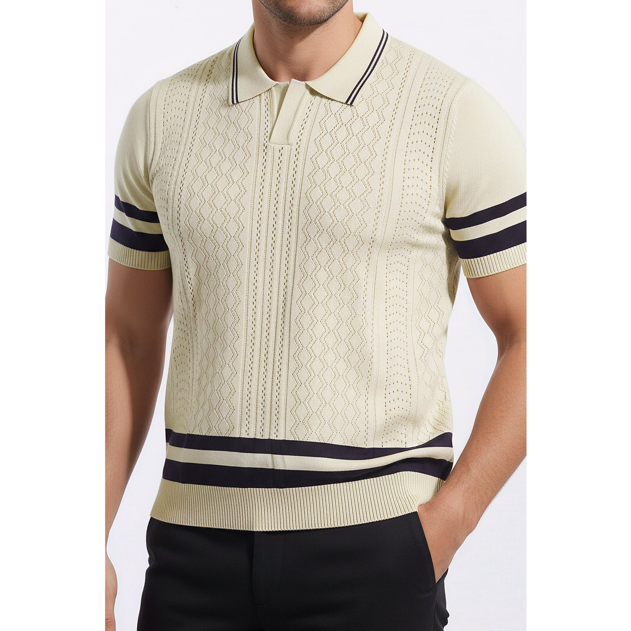 Mens Knitted Polo