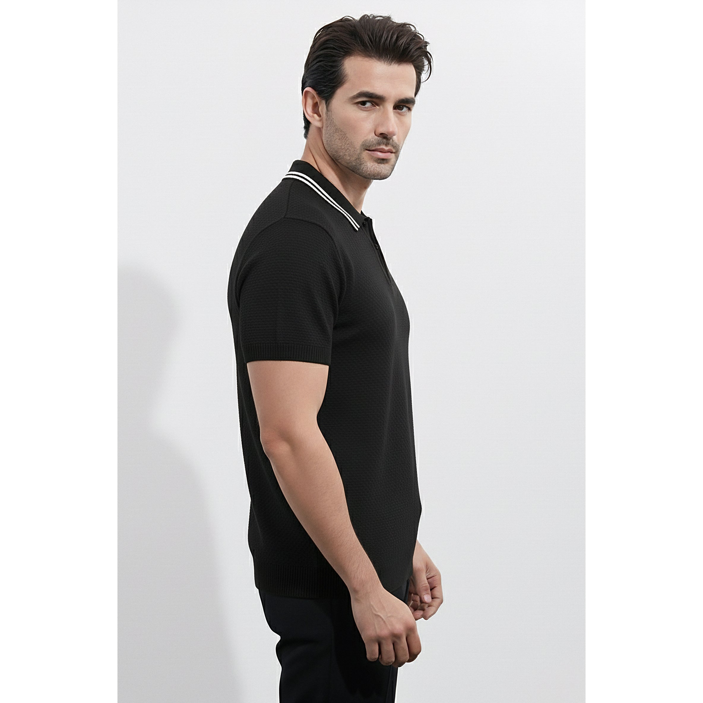Mens Knitted Polo