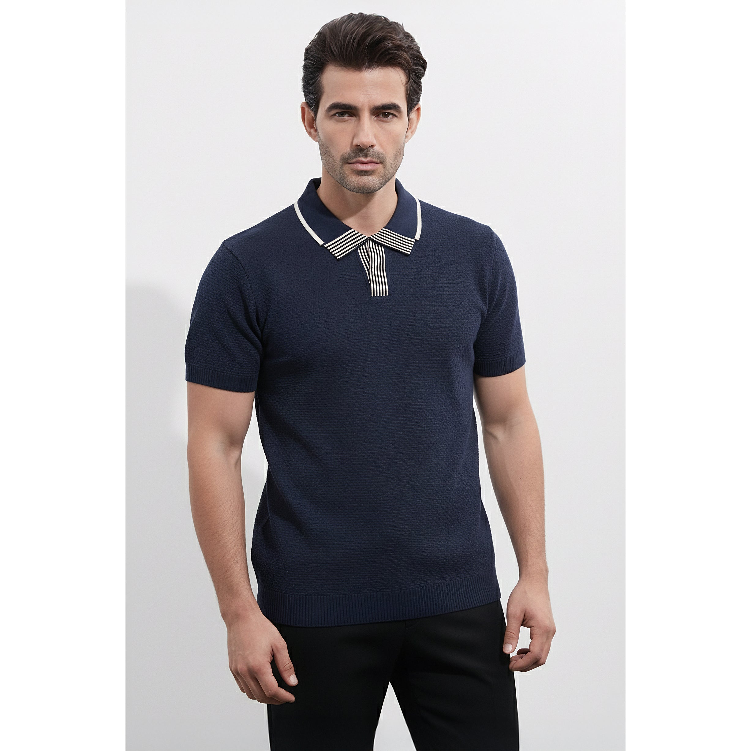 Mens Knitted Polo