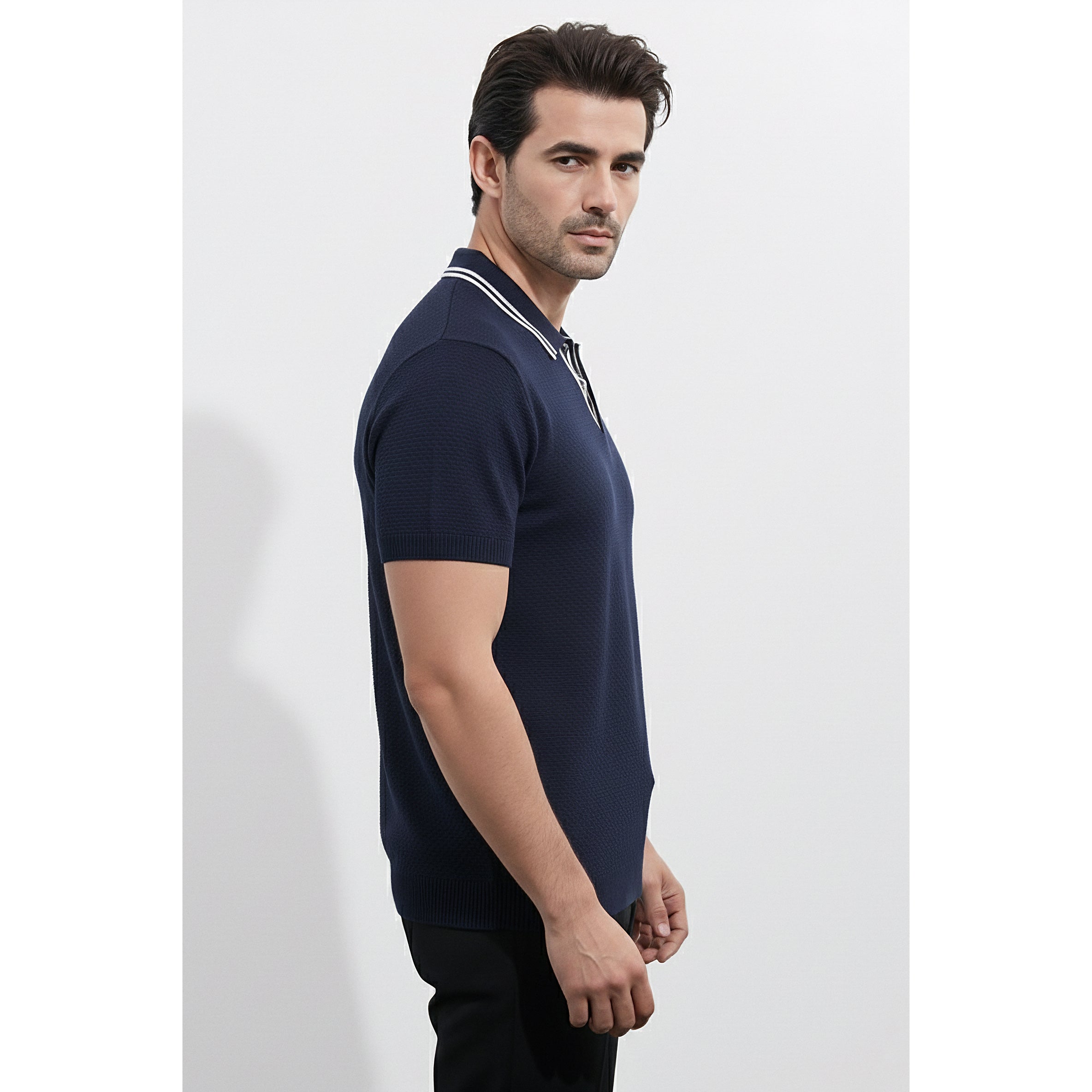 Mens Knitted Polo
