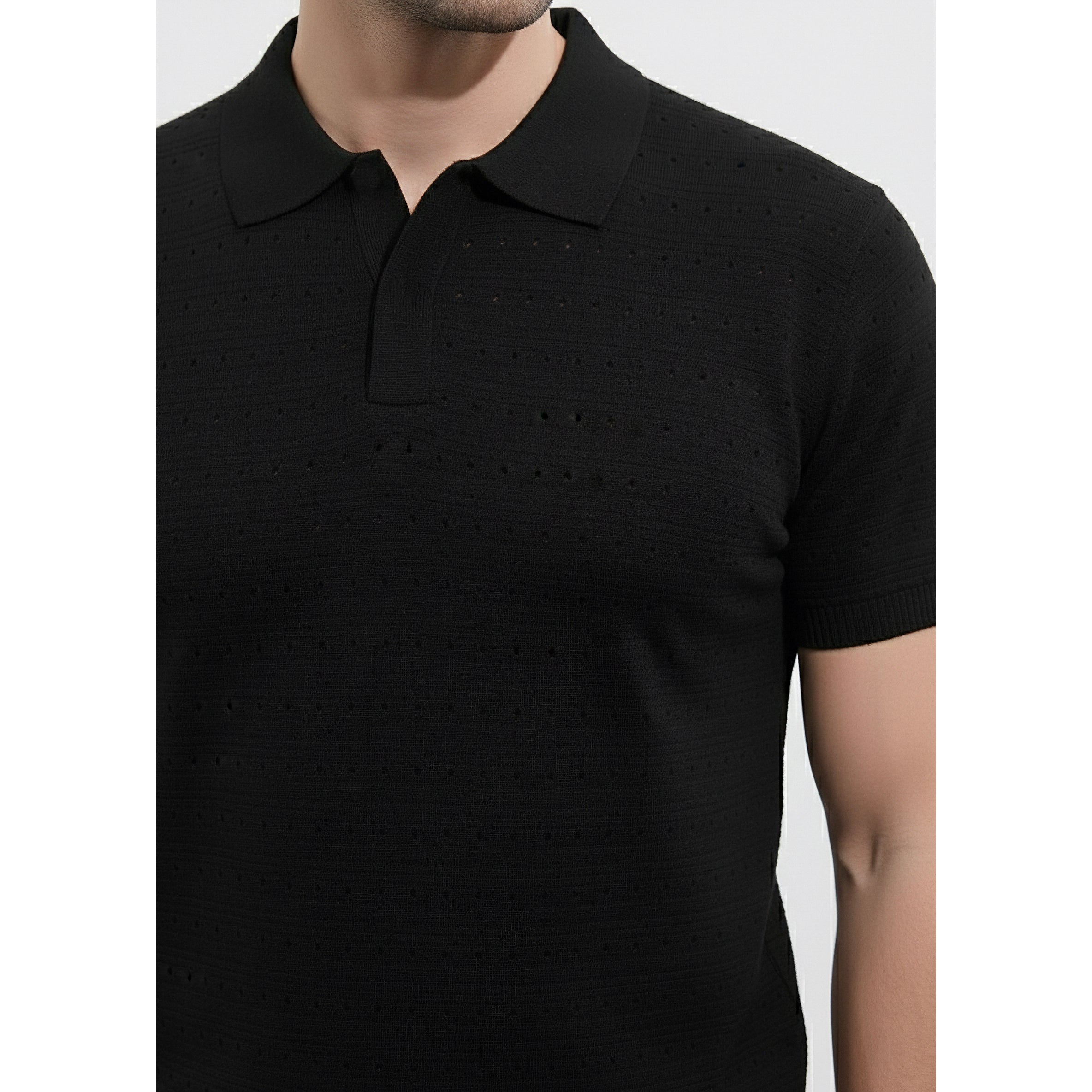 Mens Knitted Polo