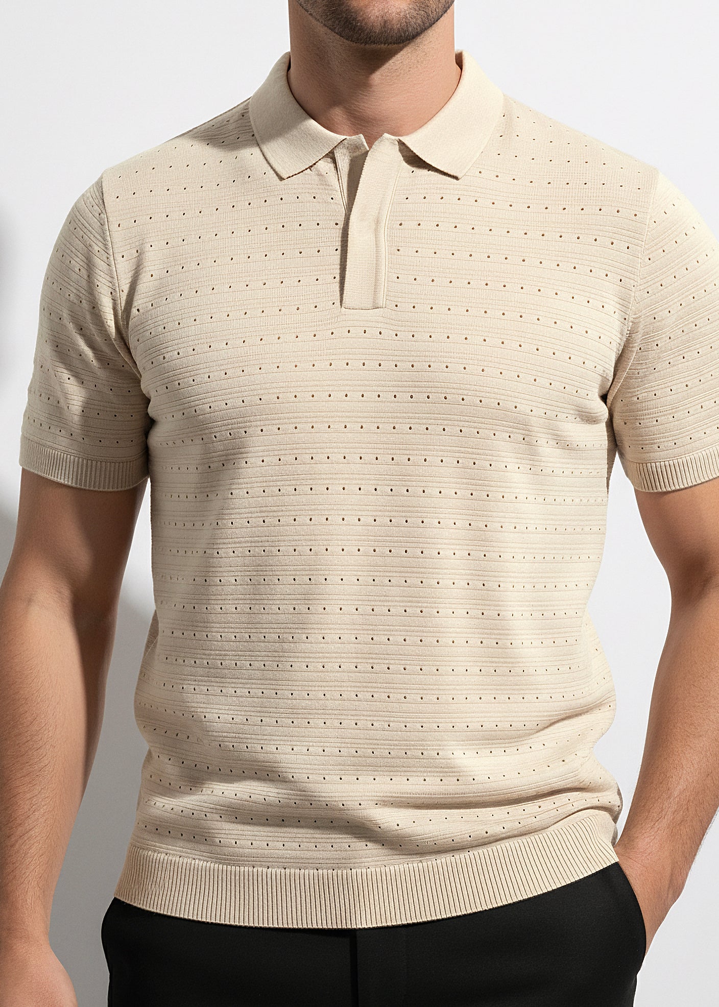 Mens Knitted Polo