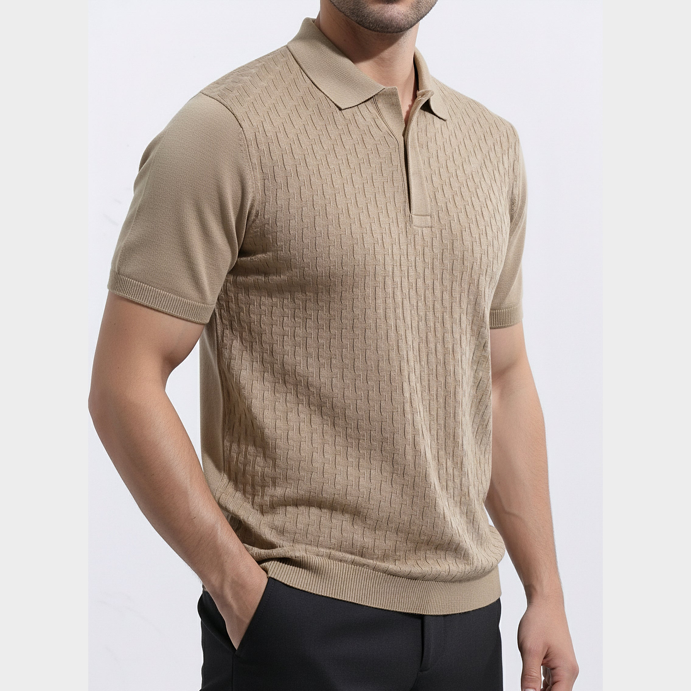 Mens Knitted Polo