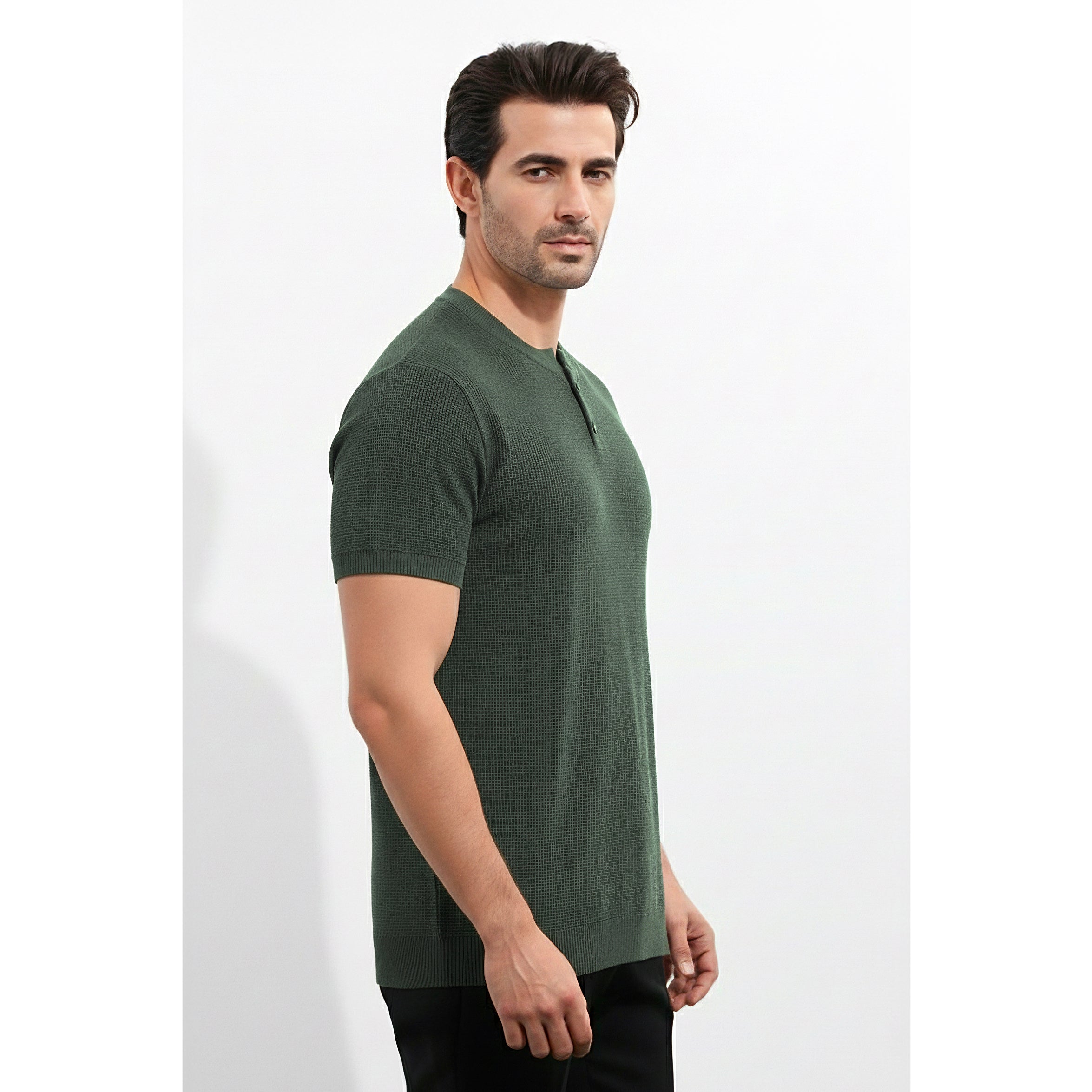 Mens Knitted Henley