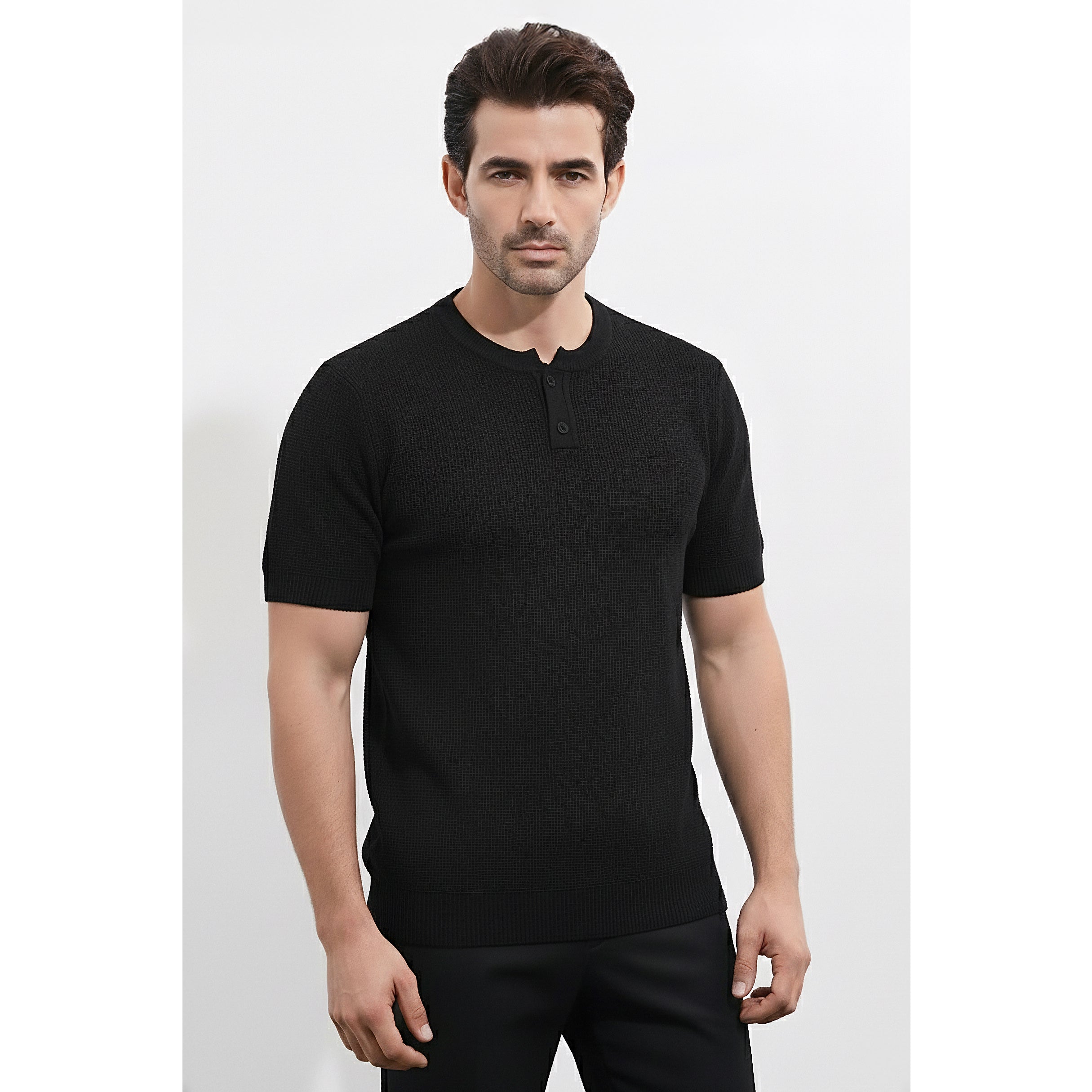 Mens Knitted Henley