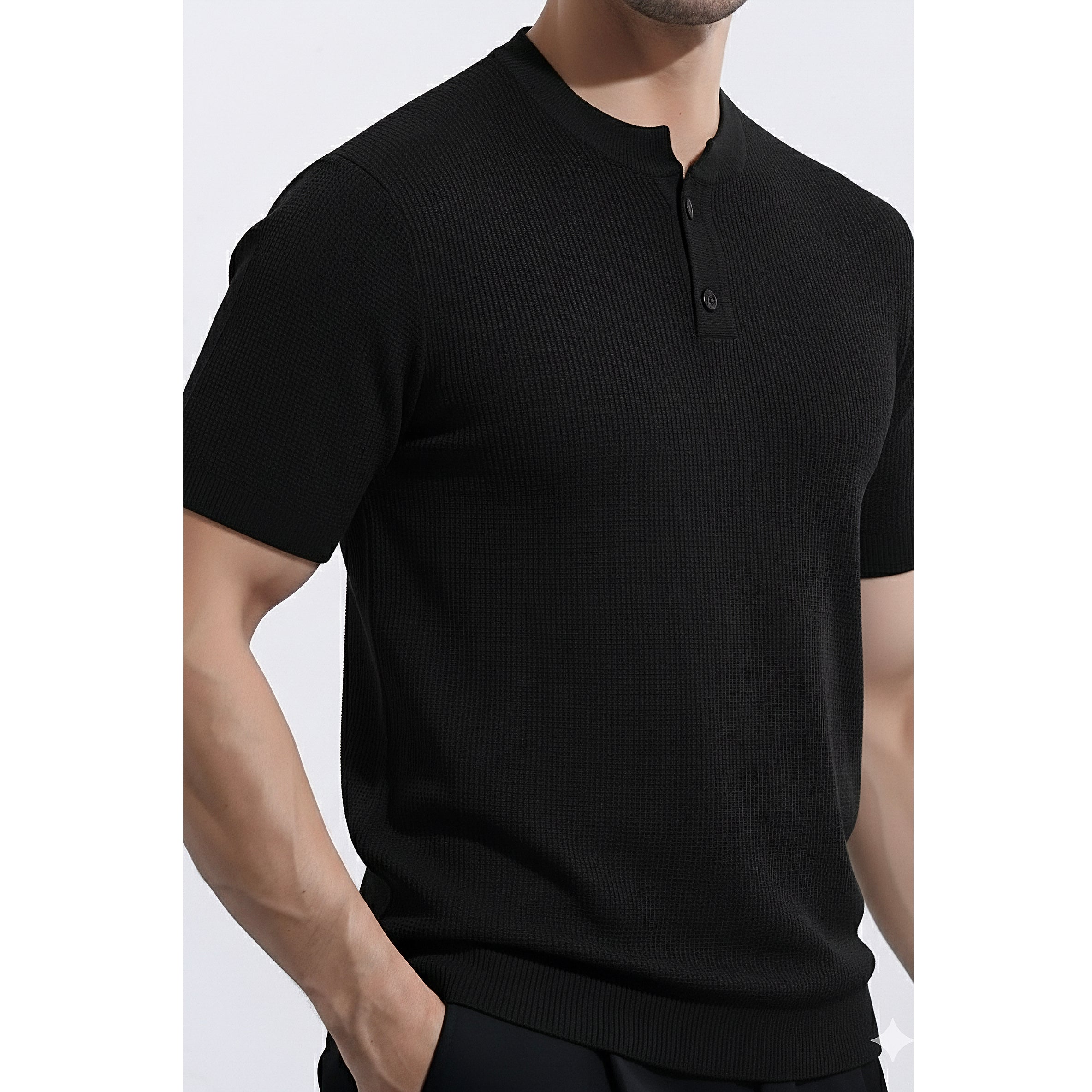 Mens Knitted Henley
