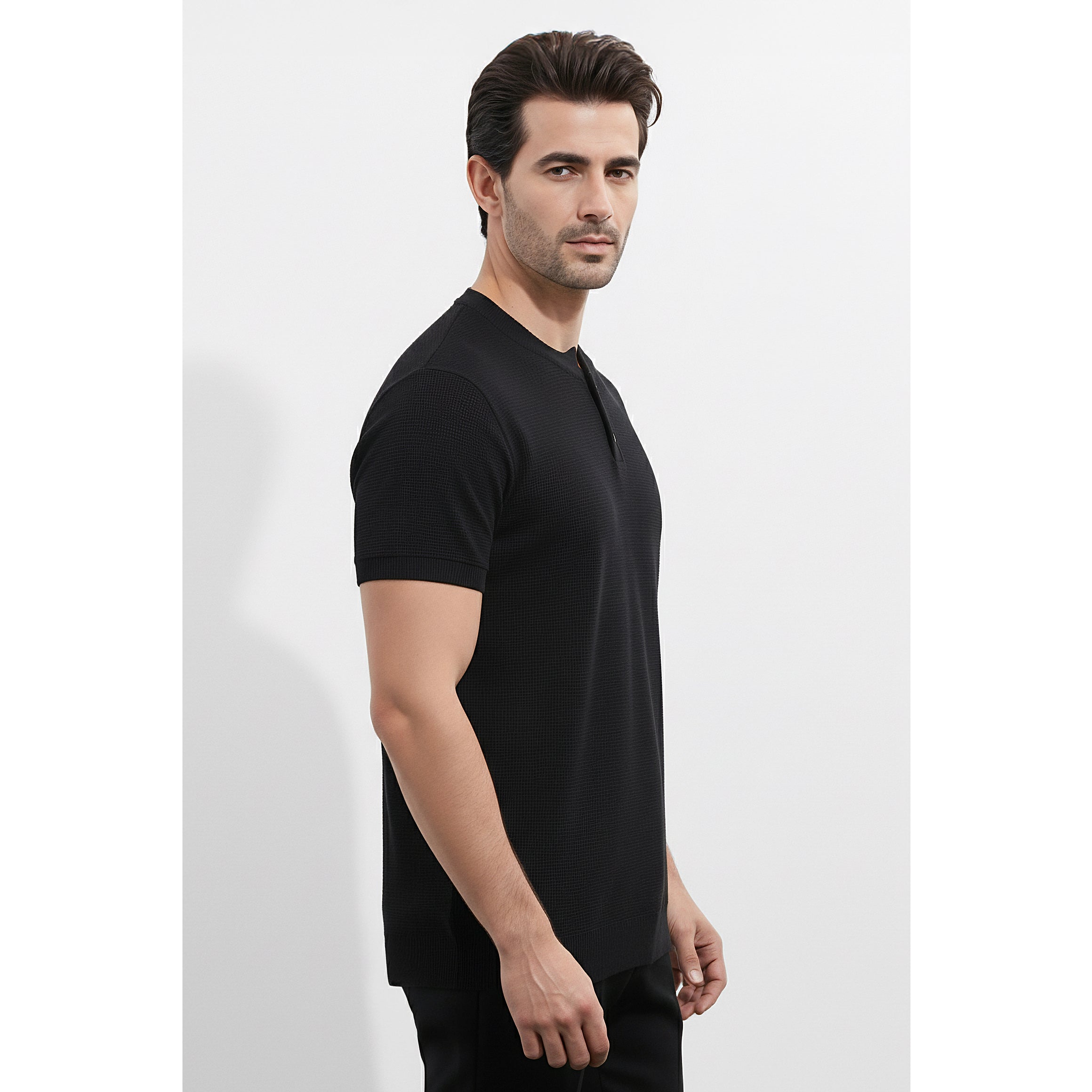 Mens Knitted Henley