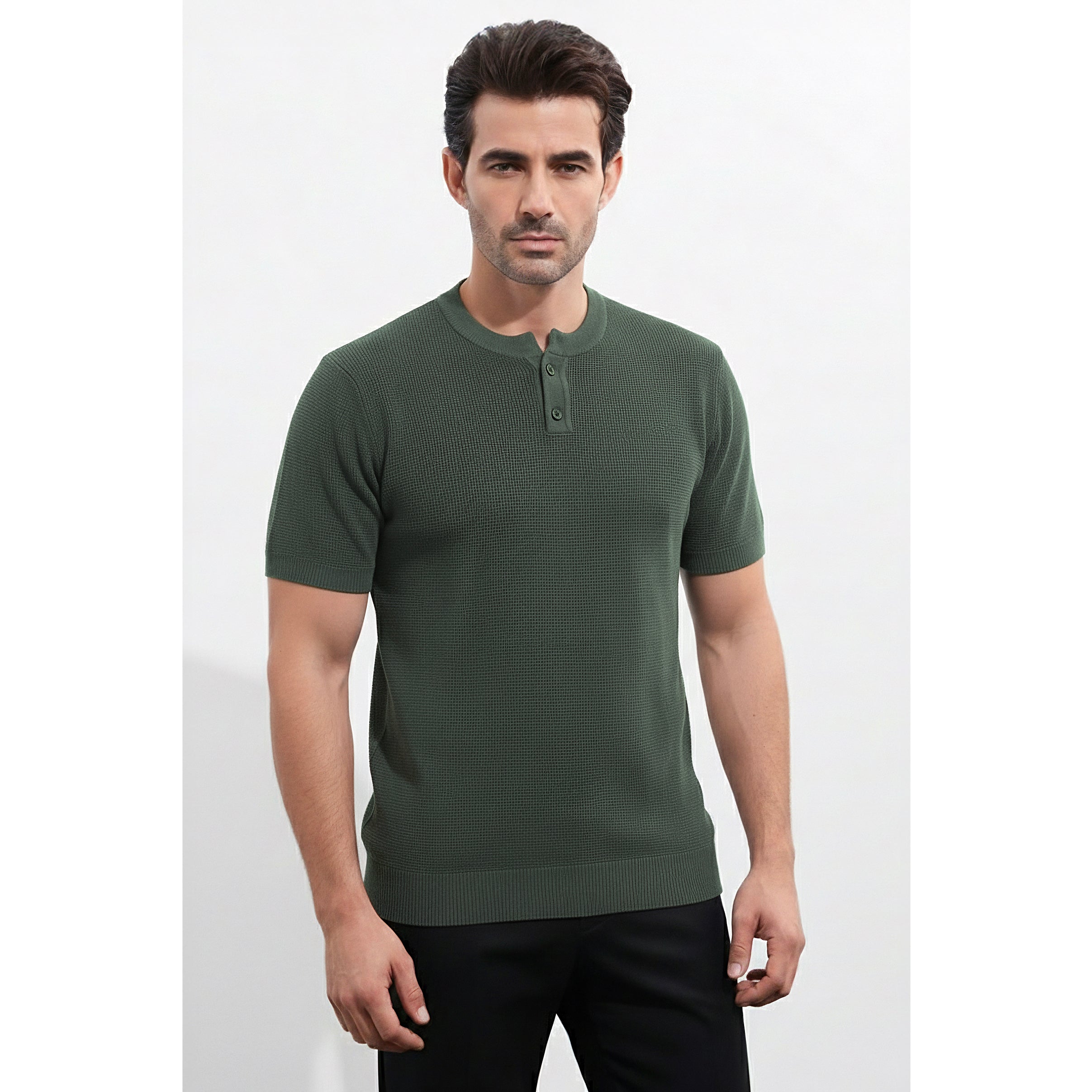 Mens Knitted Henley