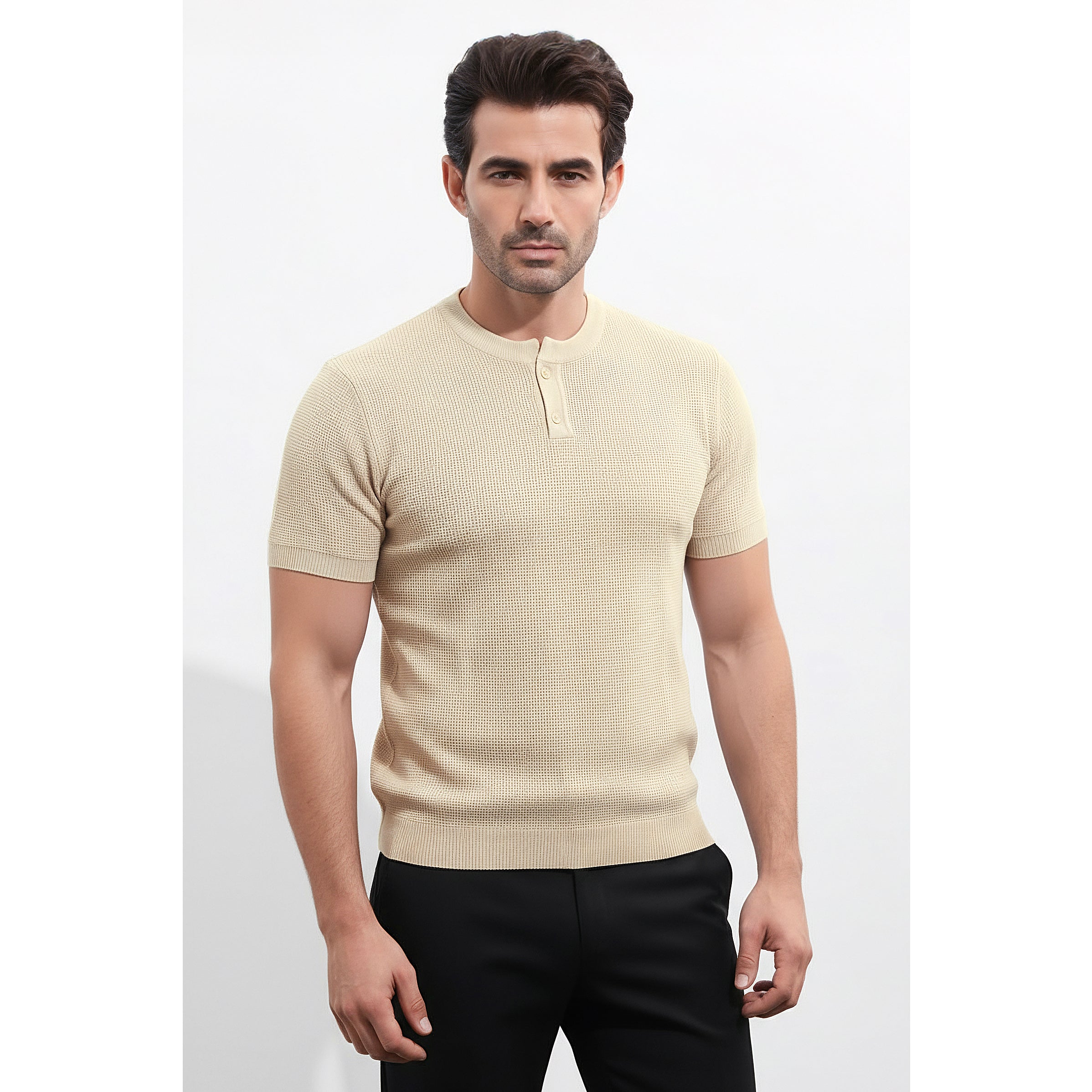 Mens Knitted Henley