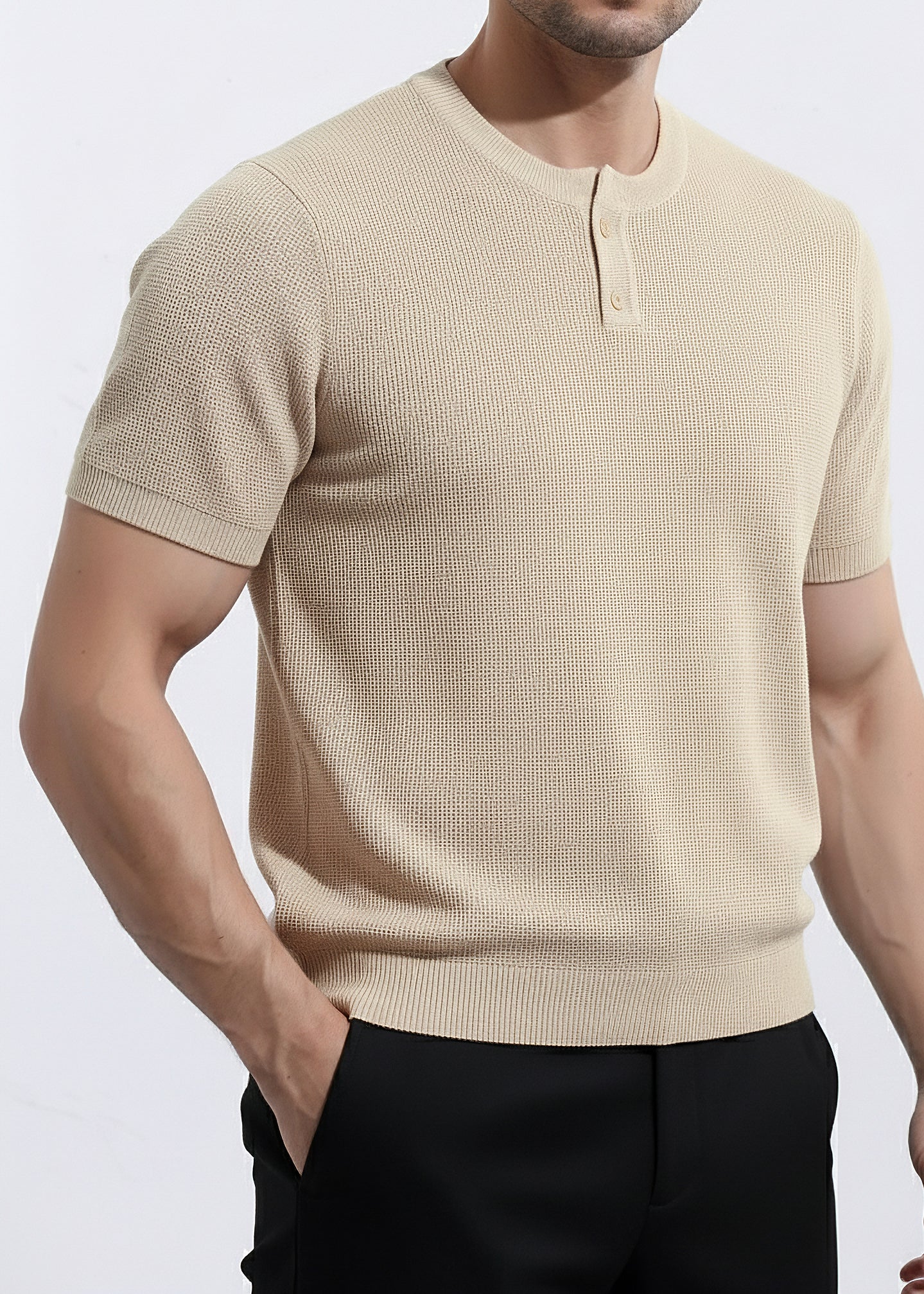 Mens Knitted Henley